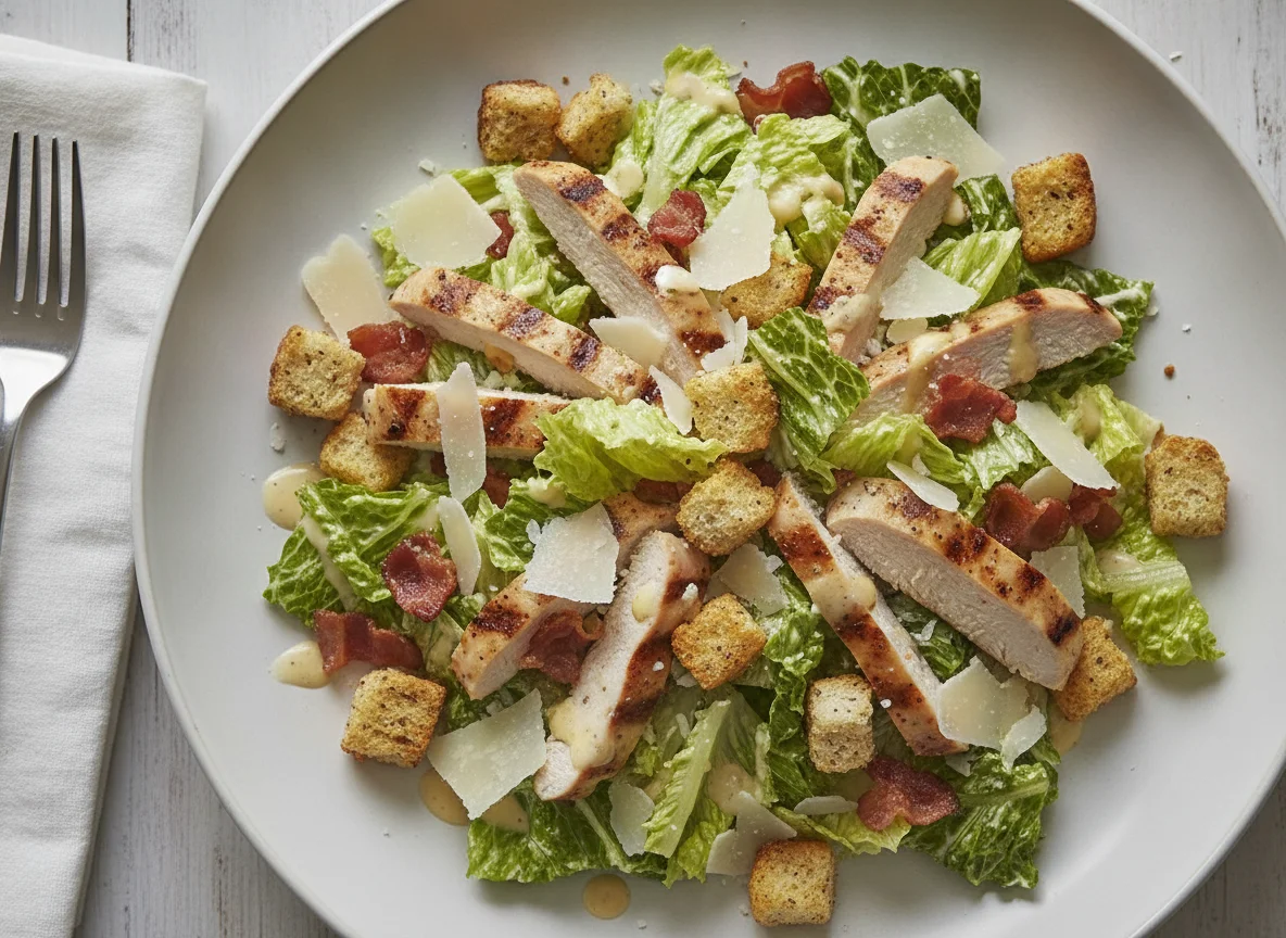Caesar Salad with Bacon photo