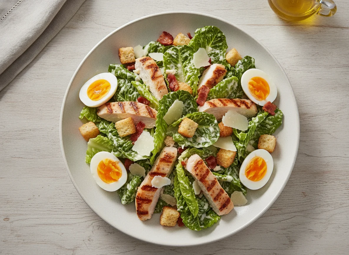 Caesar Salad with Chicken and Egg photo