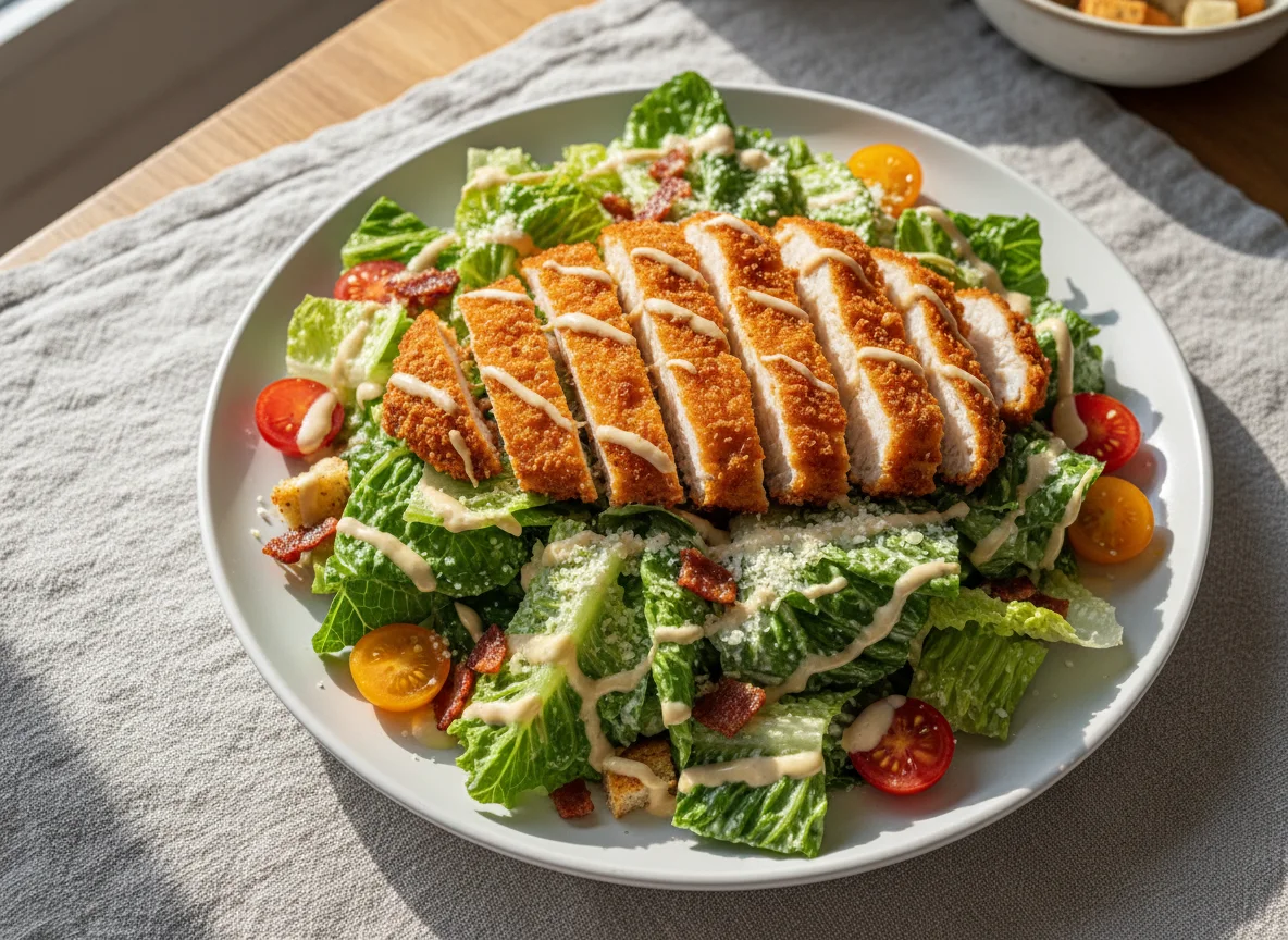 Caesar Salad with Crispy Chicken photo