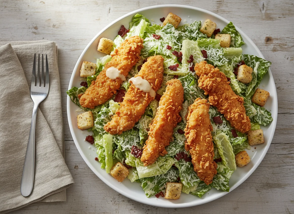 Caesar Salad with Fried Chicken photo