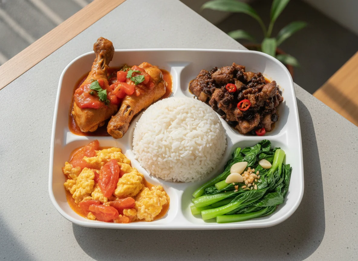 Cantonese Style Canteen Meal photo