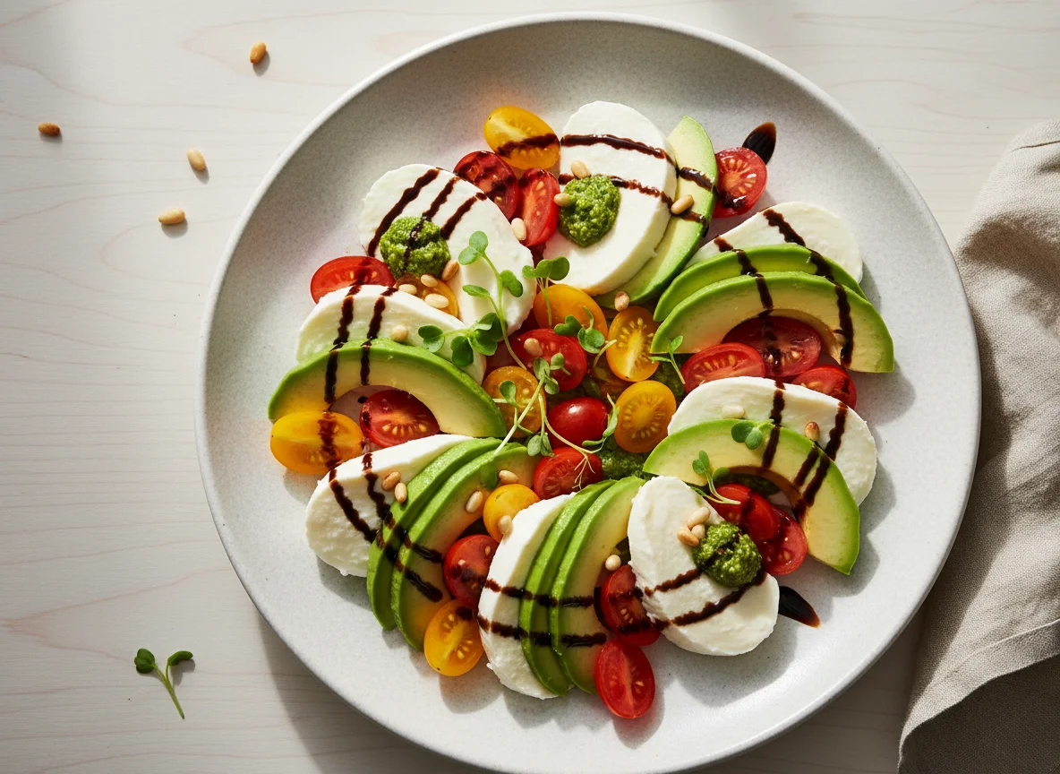 Caprese Salad with Avocado and Balsamic Glaze photo