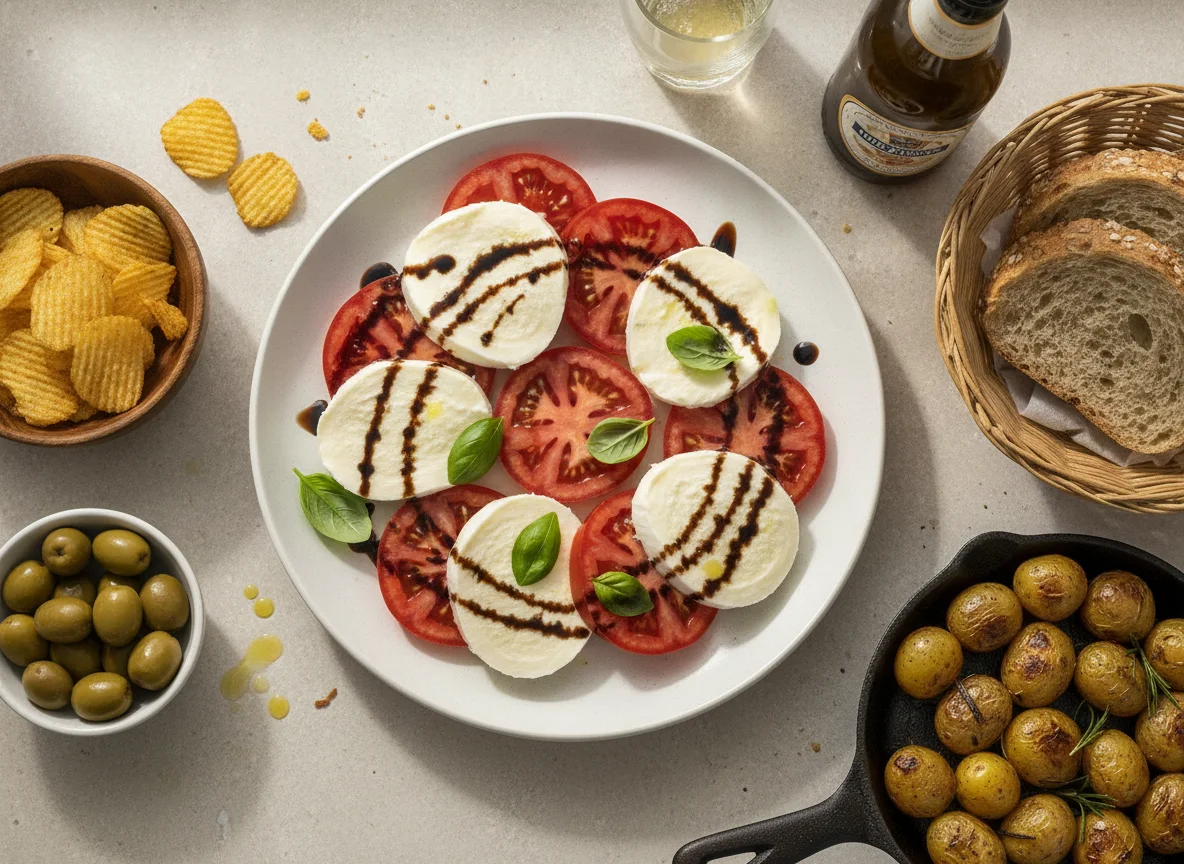 Caprese Salad with Sides and Snacks photo