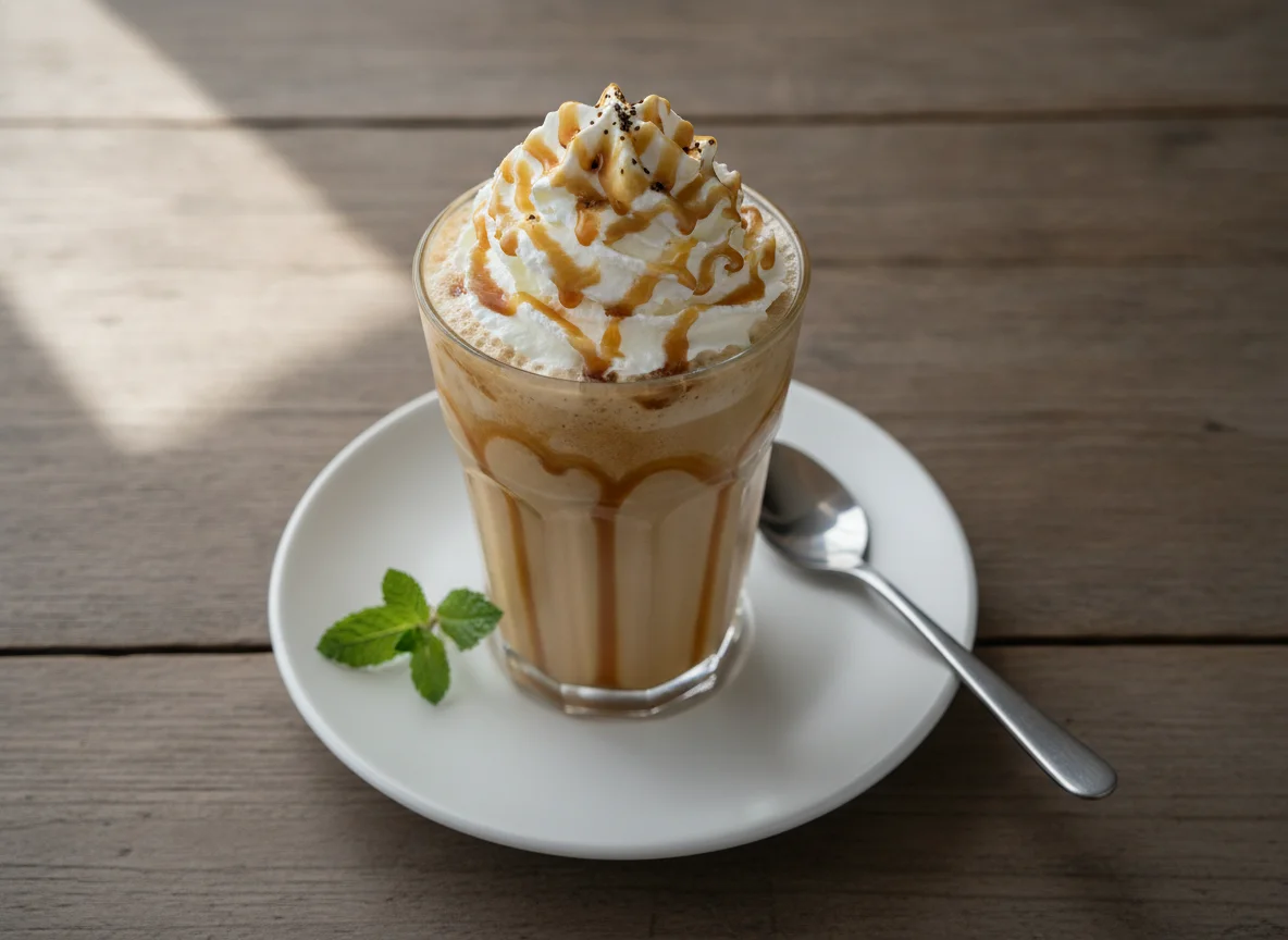 Caramel Frappuccino with Whipped Cream photo