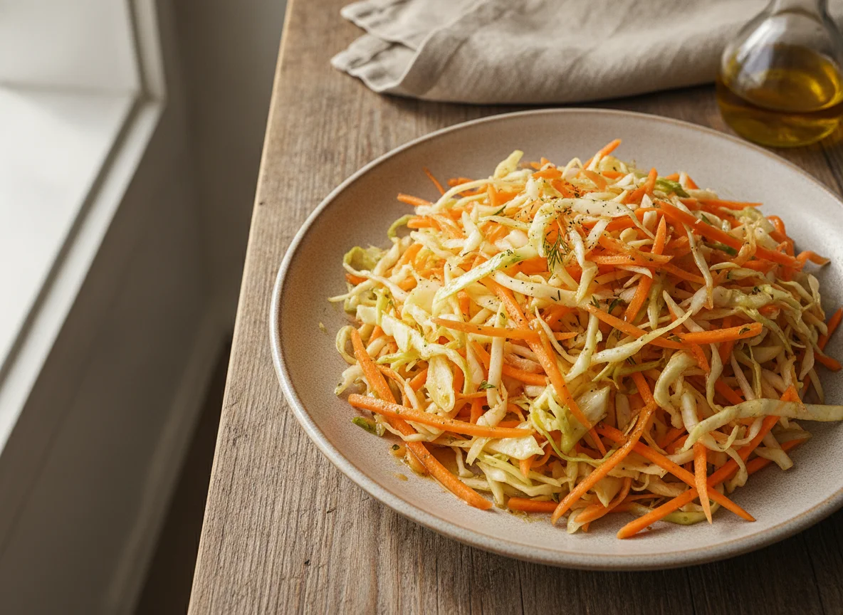 Carrot and cabbage salad photo