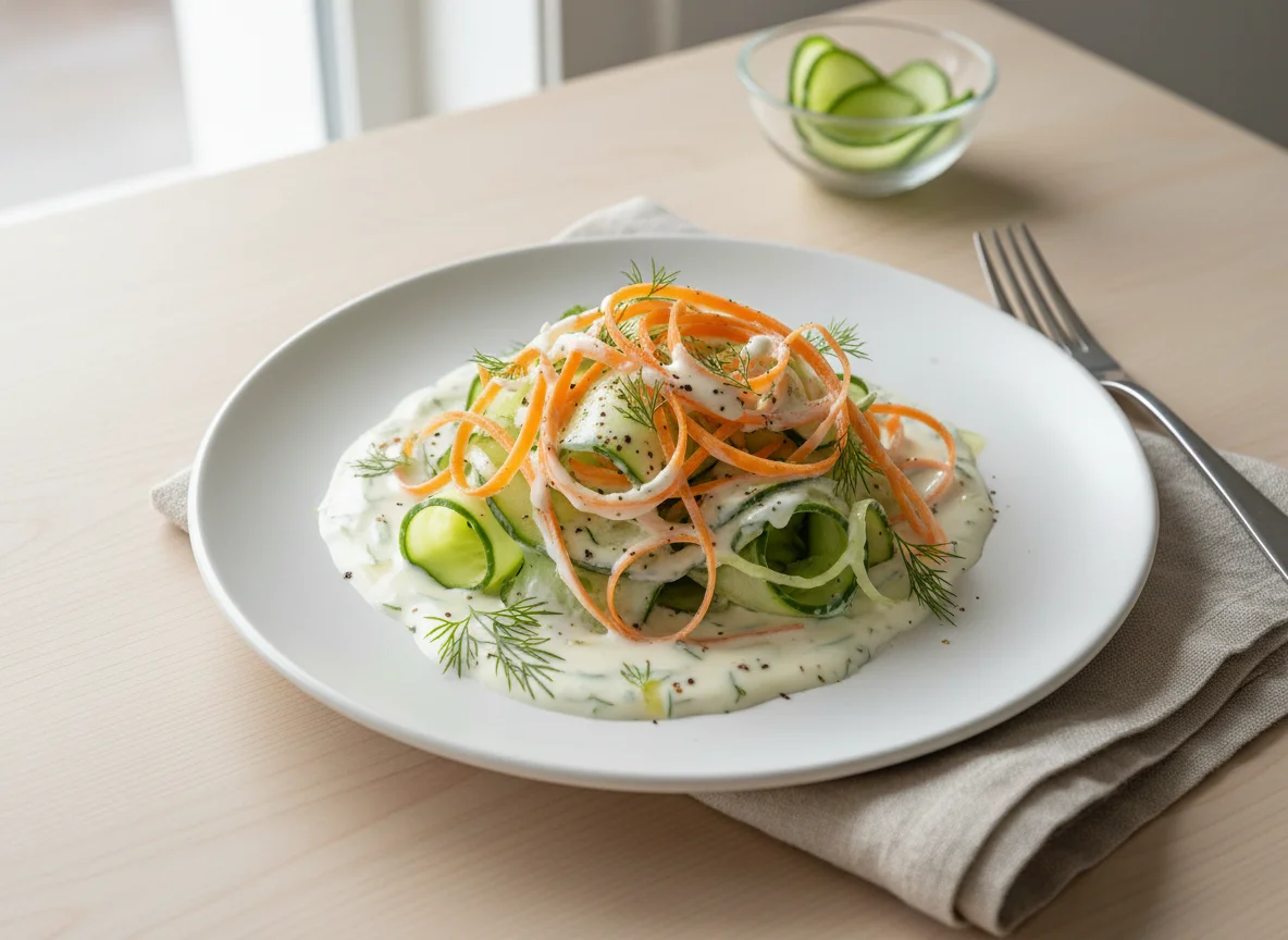 Carrot and Cucumber Salad with Creamy Dressing photo