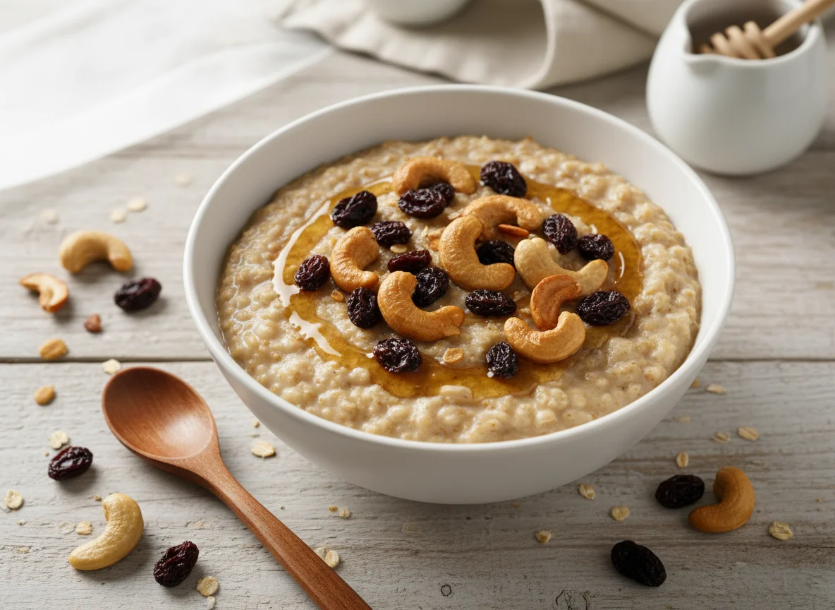 Cashew and Raisin Porridge with Honey photo
