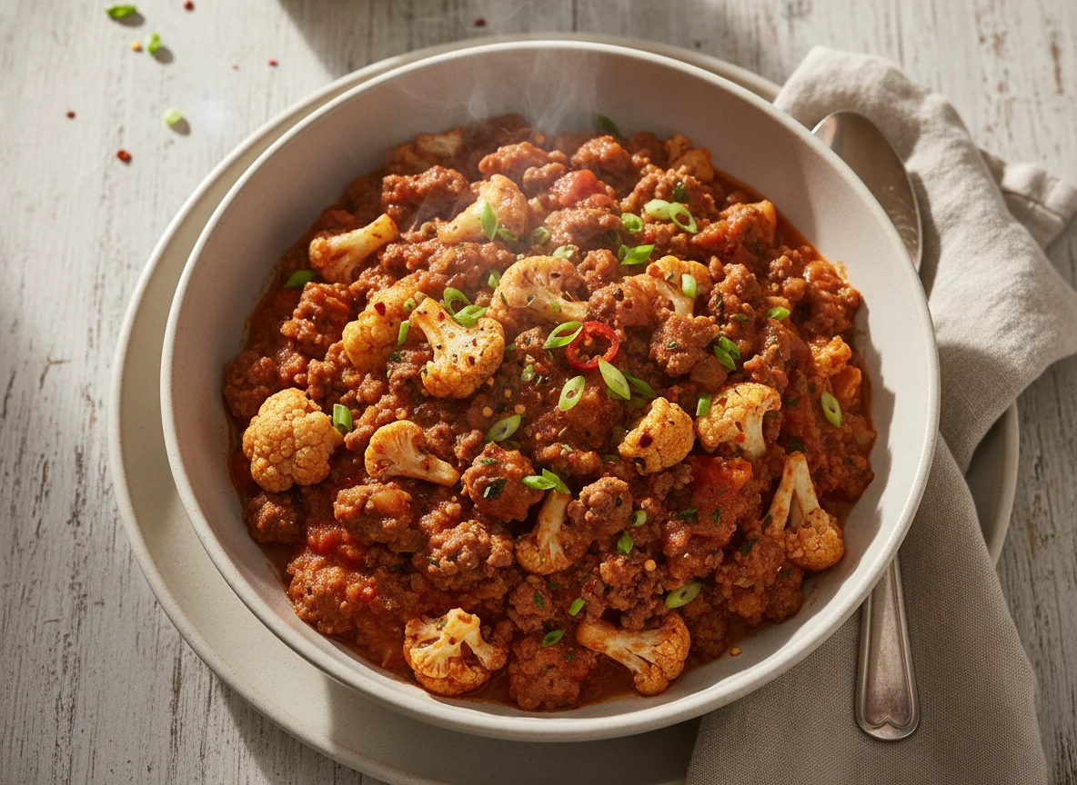 Cauliflower and Ground Meat Stew photo