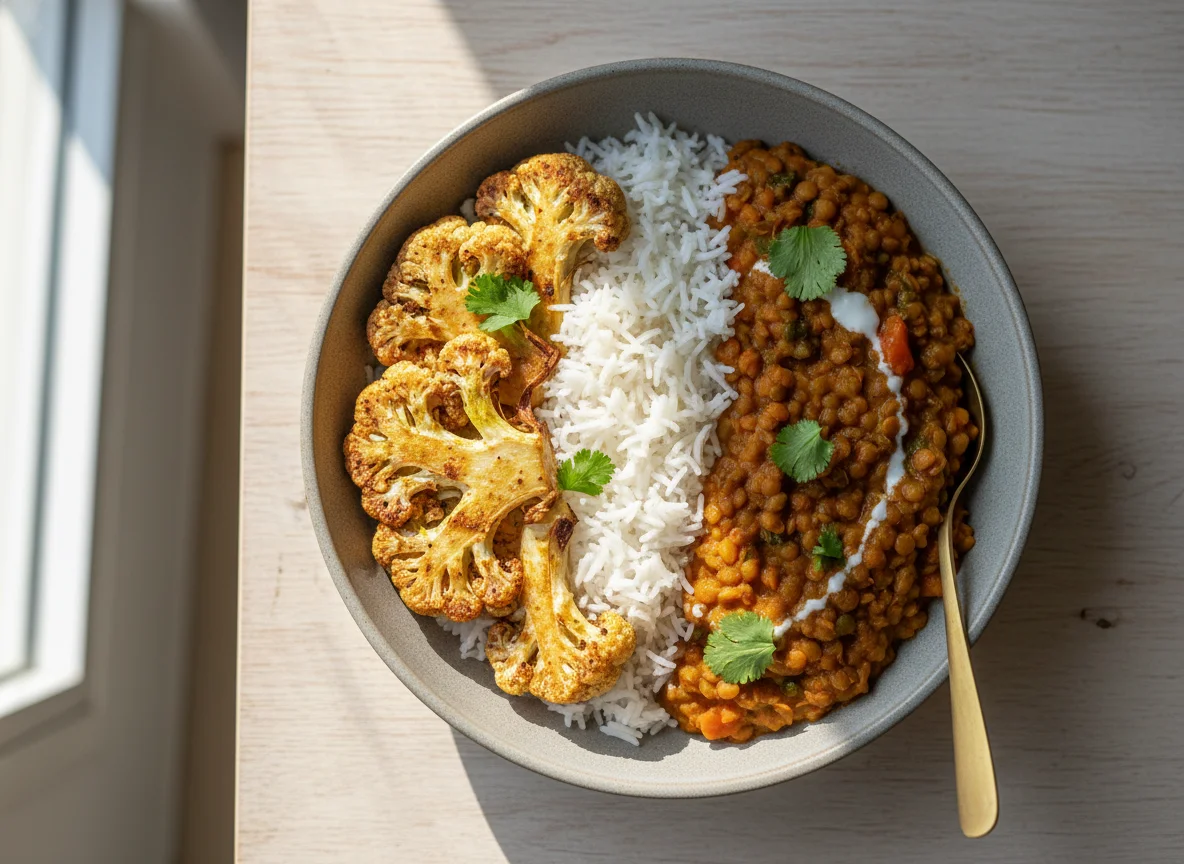 Cauliflower, Rice, and Lentil Curry photo