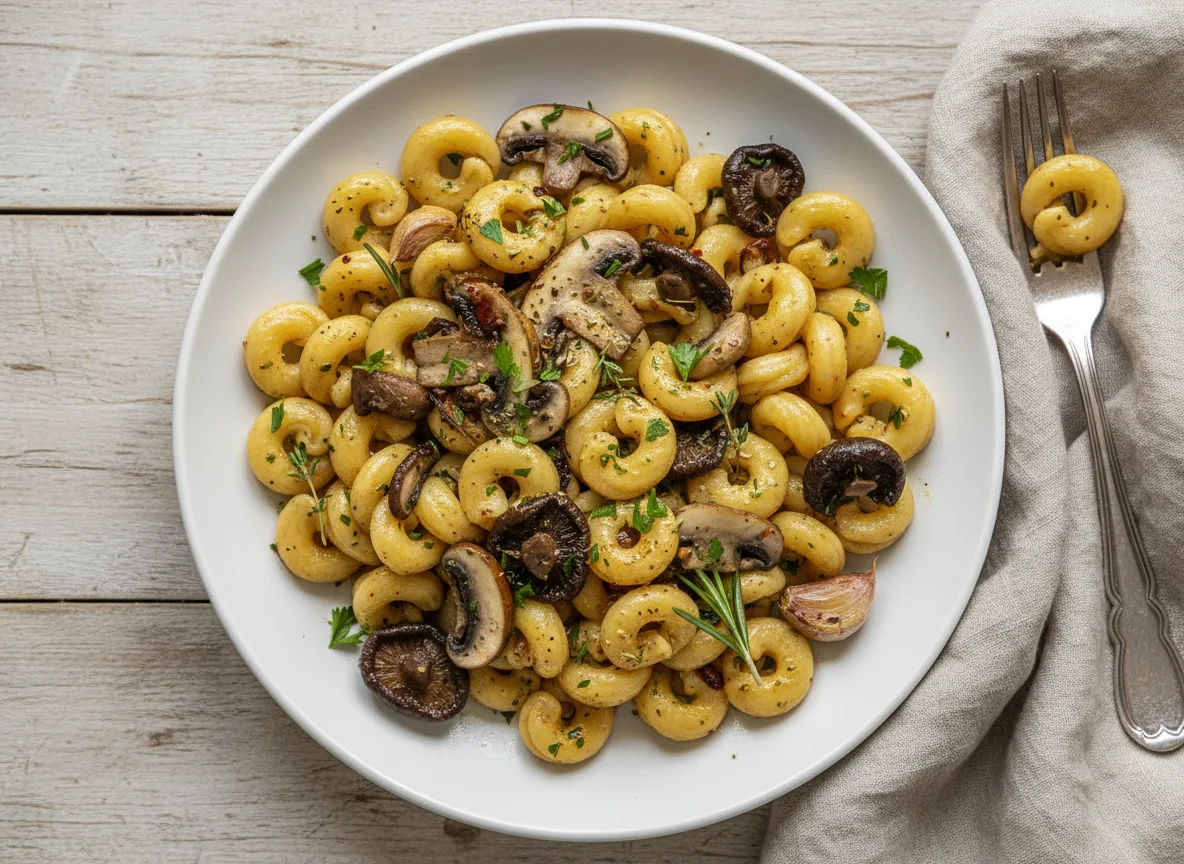 Cavatelli with Mushrooms and Sauce photo