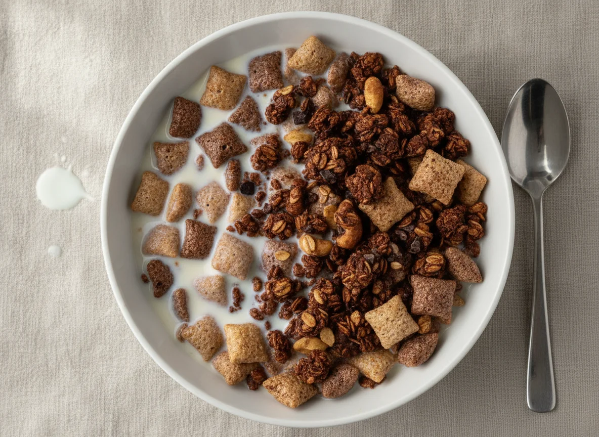 Cereal with Milk and Granola photo