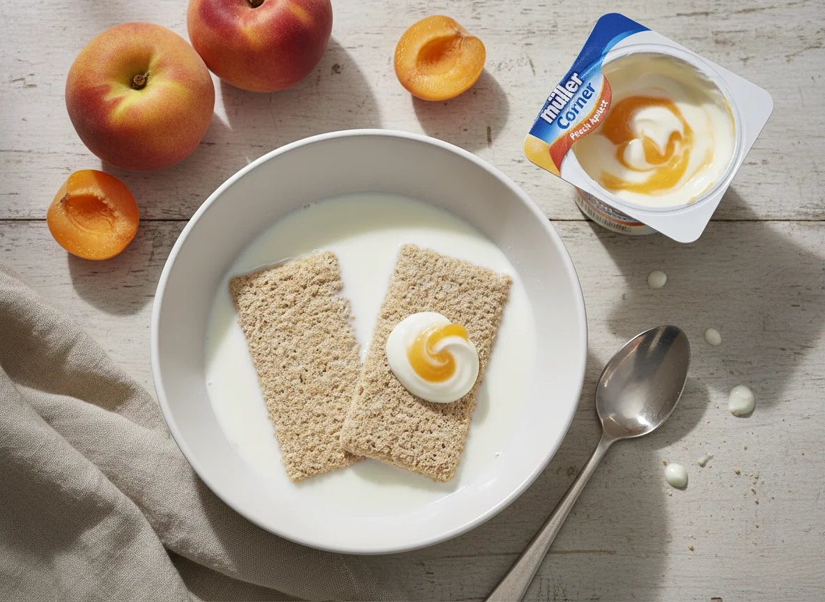 Cereal with Milk and Yogurt photo