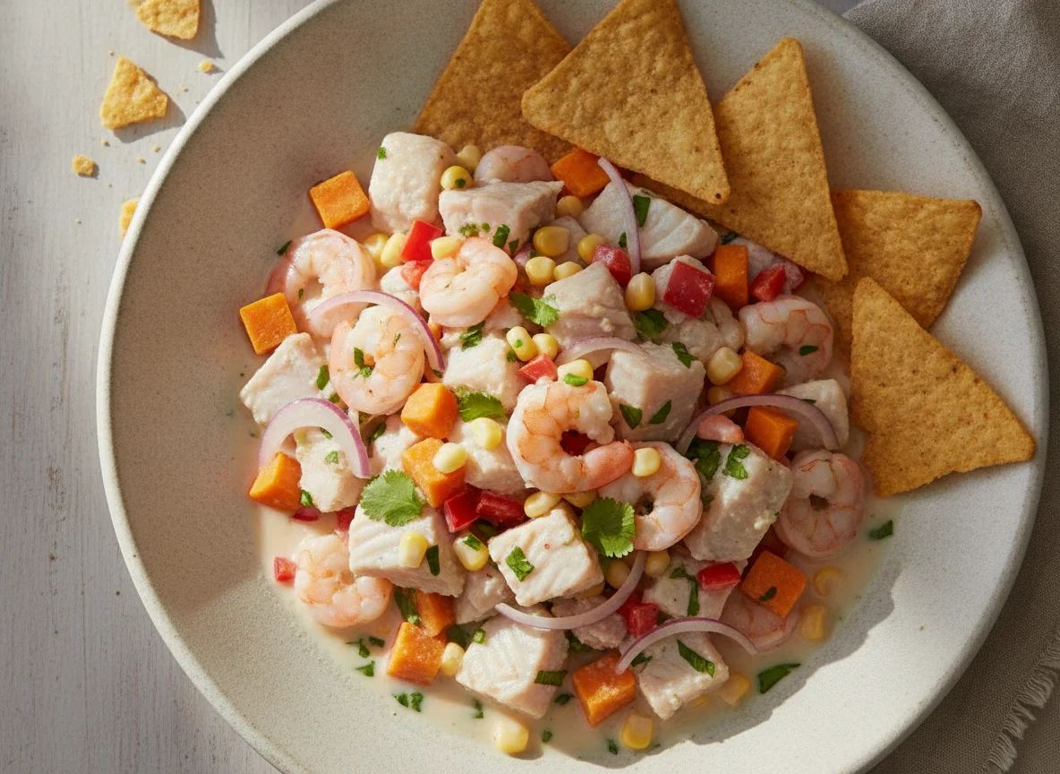 Ceviche with Tortilla Chips photo