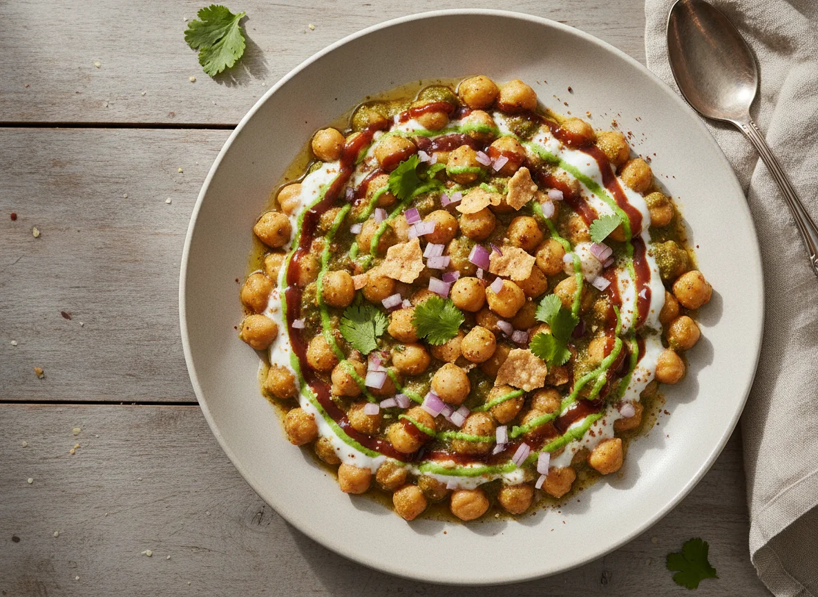 Chana Chaat with Yogurt and Chutney photo