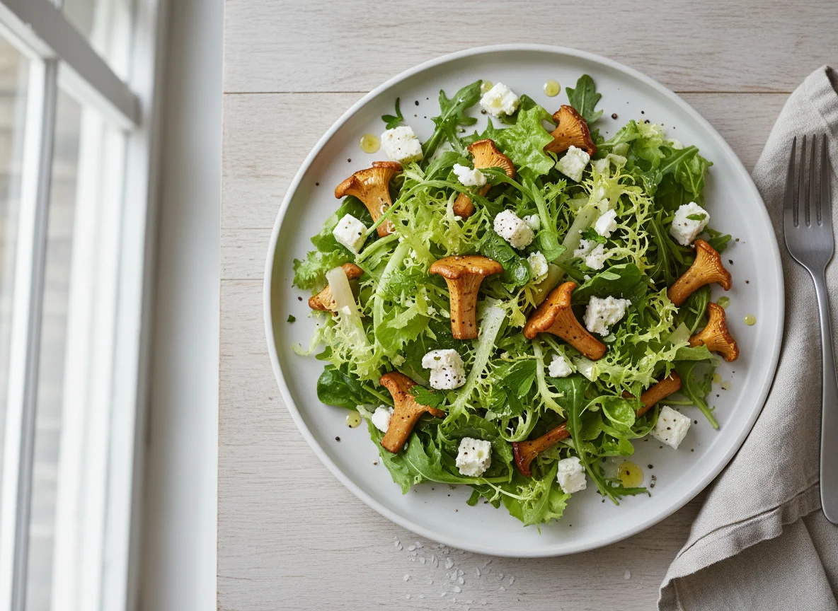 Chanterelle Mushroom and Feta Salad photo