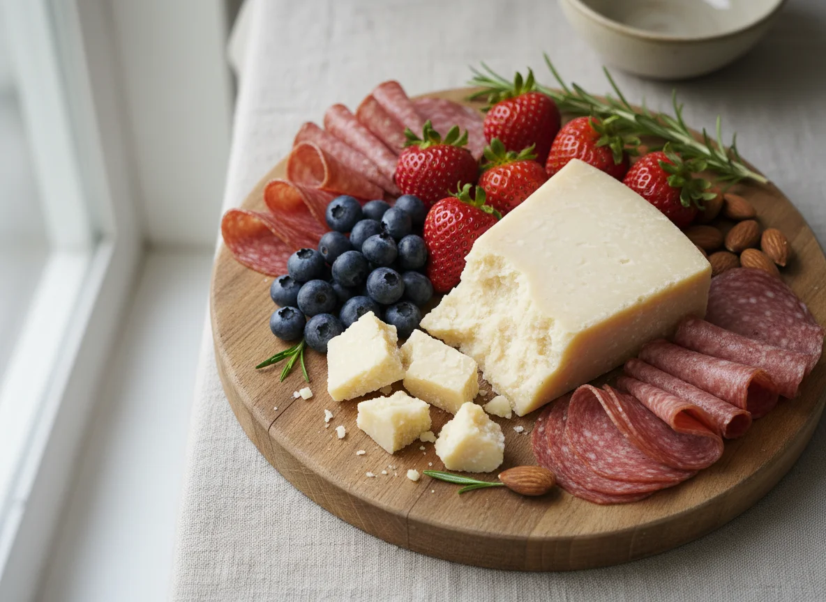 Charcuterie style snack plate photo