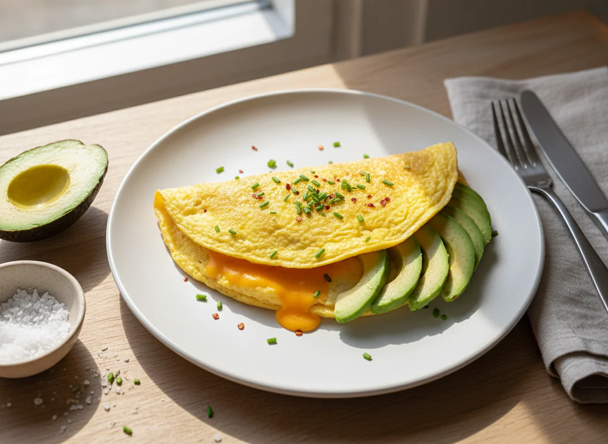 Cheese and Avocado Omelette photo