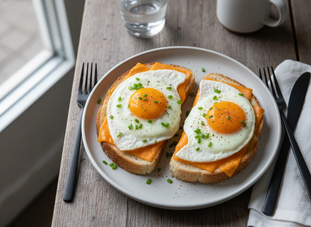 Cheese and Fried Egg Toast photo
