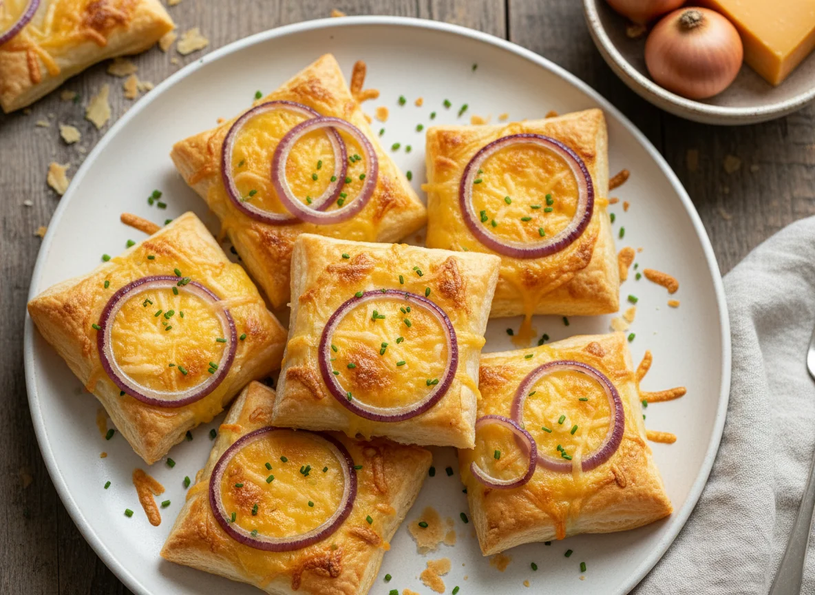 Cheese and Onion Puff Pastry Squares photo