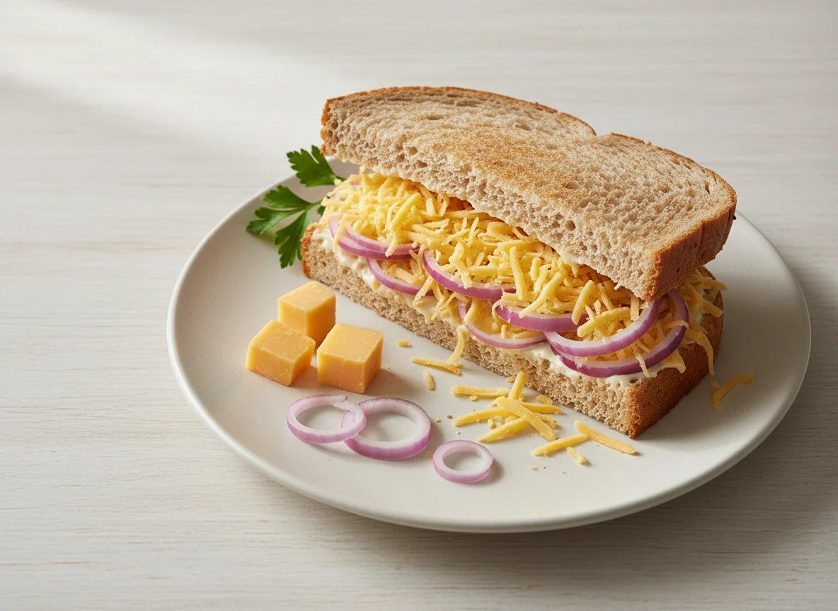 Cheese and Onion Sandwich photo