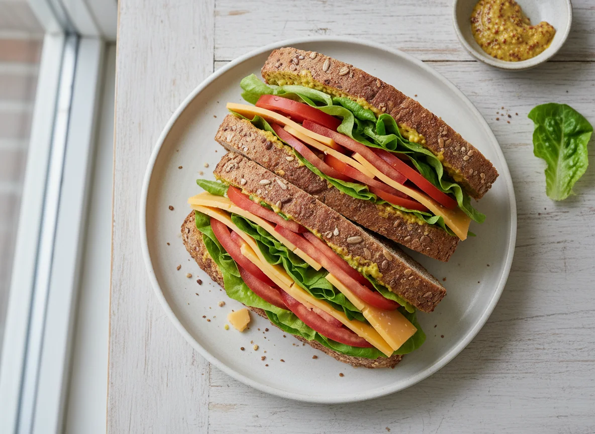 Cheese and Salad Sandwich photo