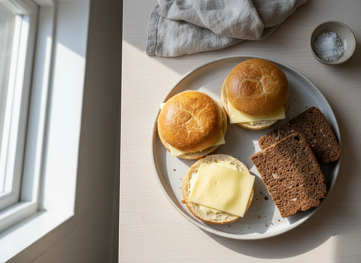 Cheese buns with flatbread photo