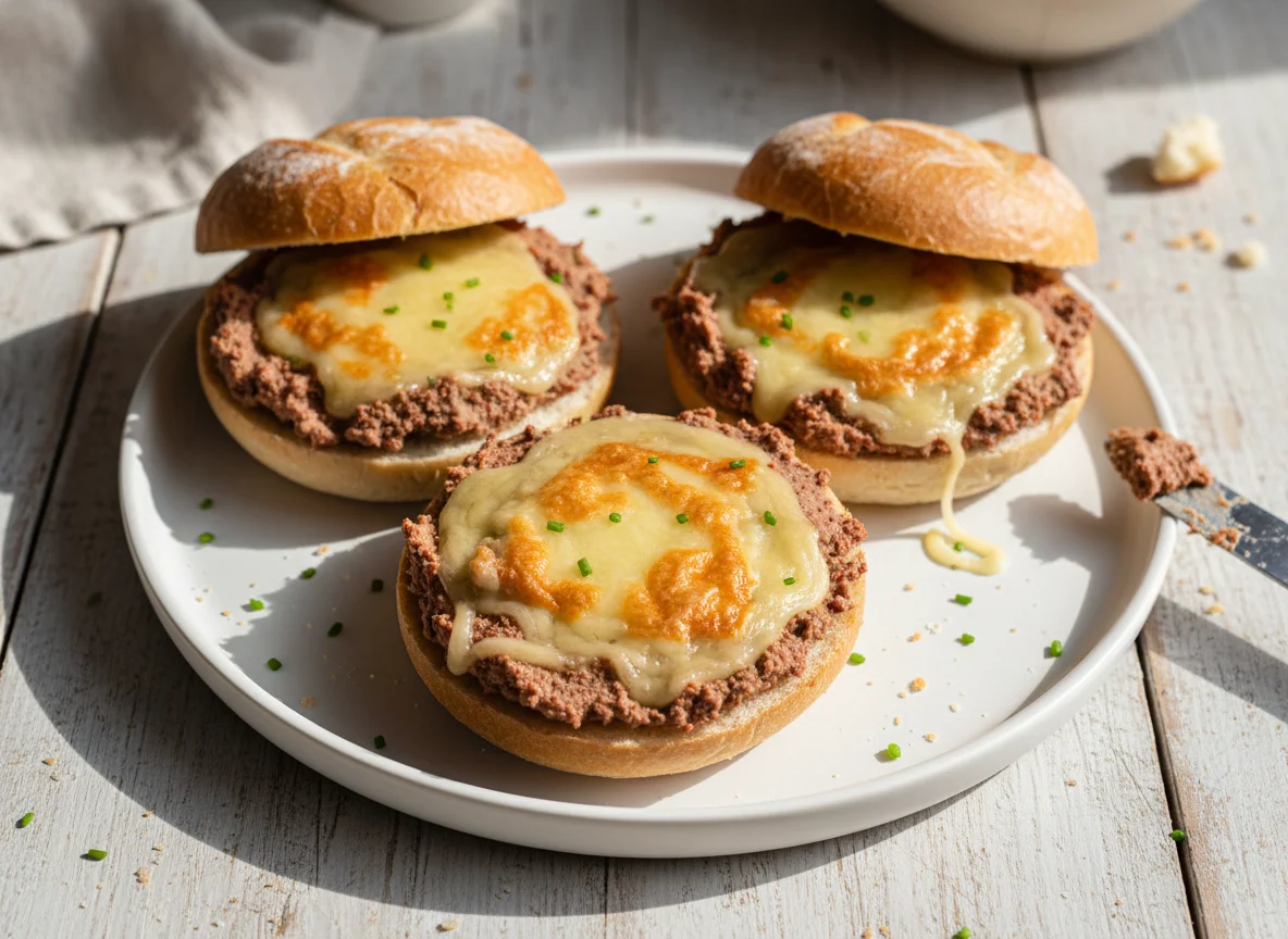 Cheese buns with liverpate photo