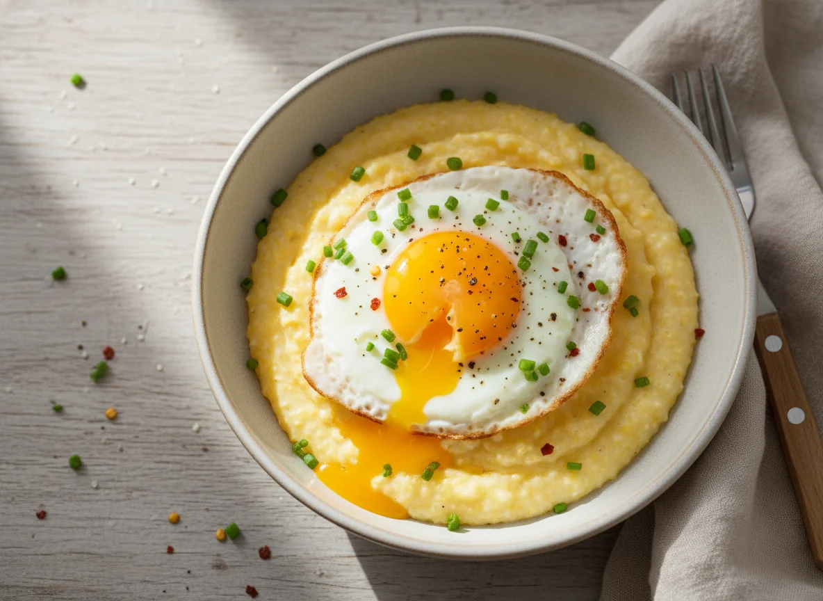Cheese Grits with Fried Egg photo