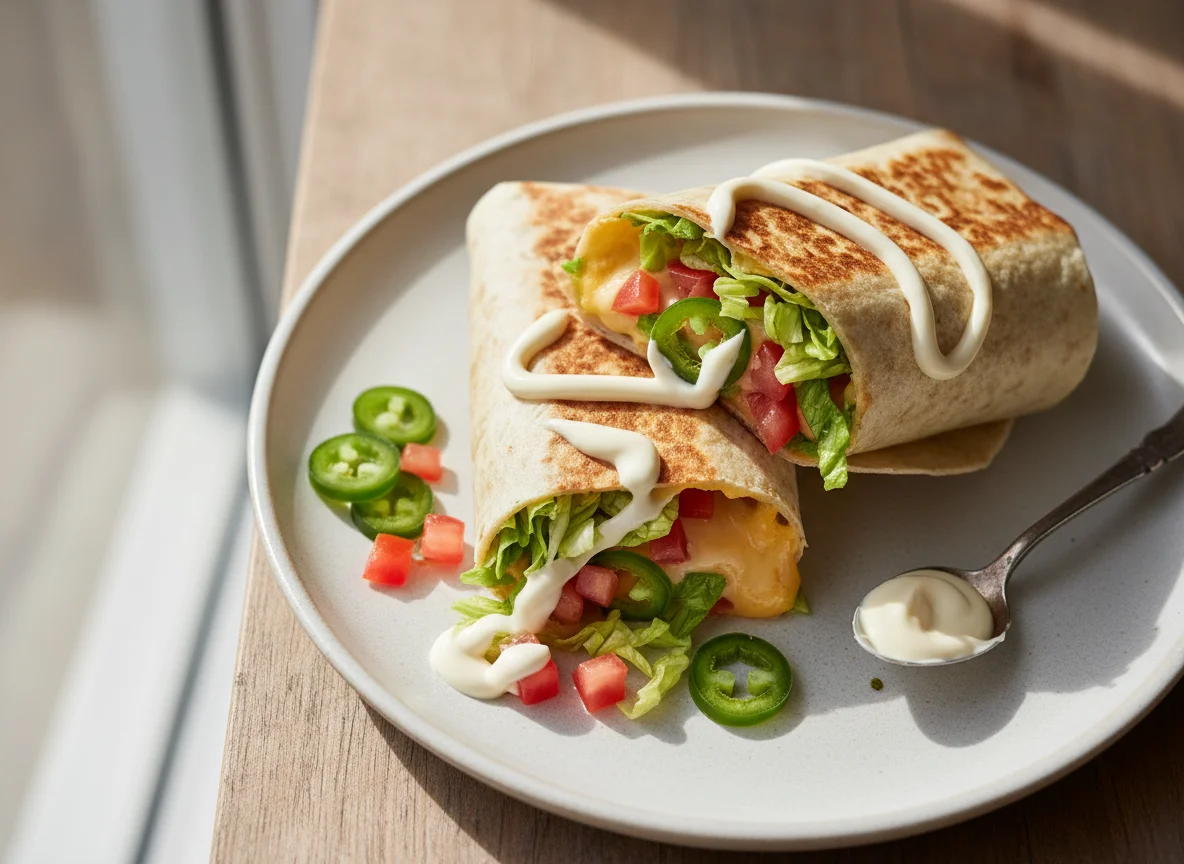 Cheese, Jalapeno & Tomato Tortilla Wrap photo