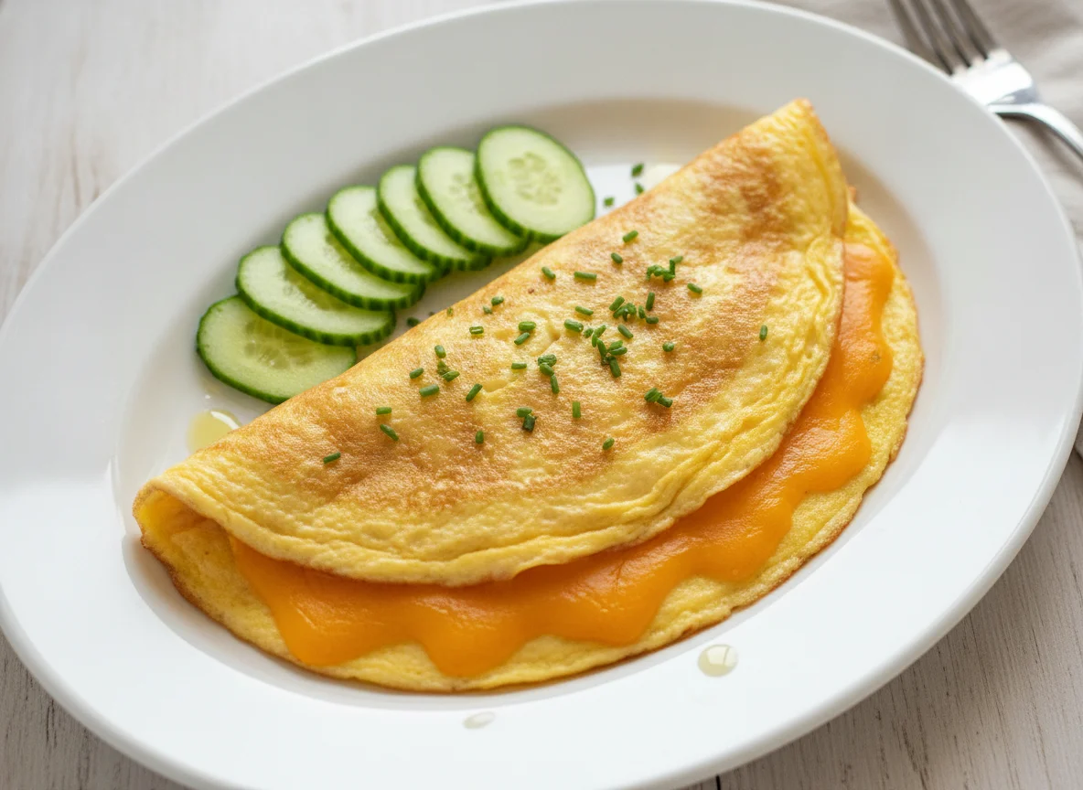 Cheese Omelette with Cucumber photo