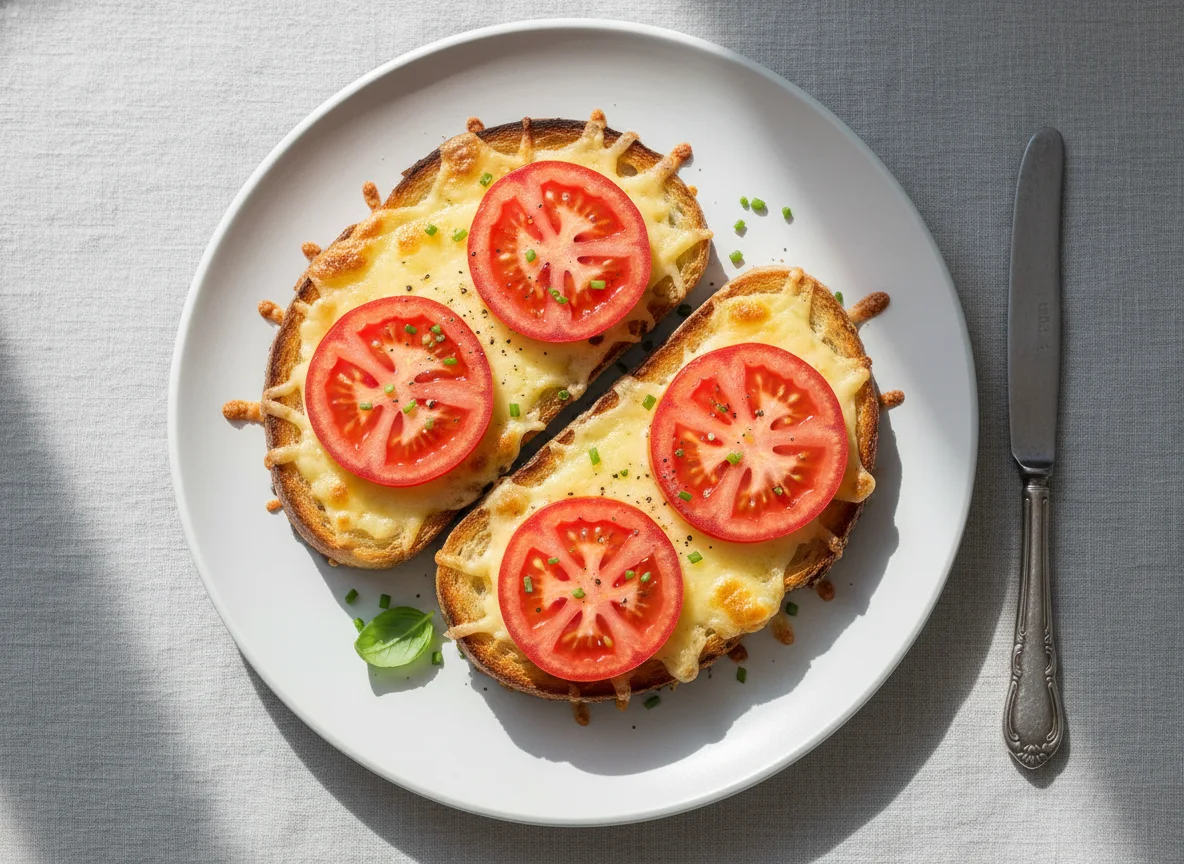 Cheese on Toast with Tomato photo