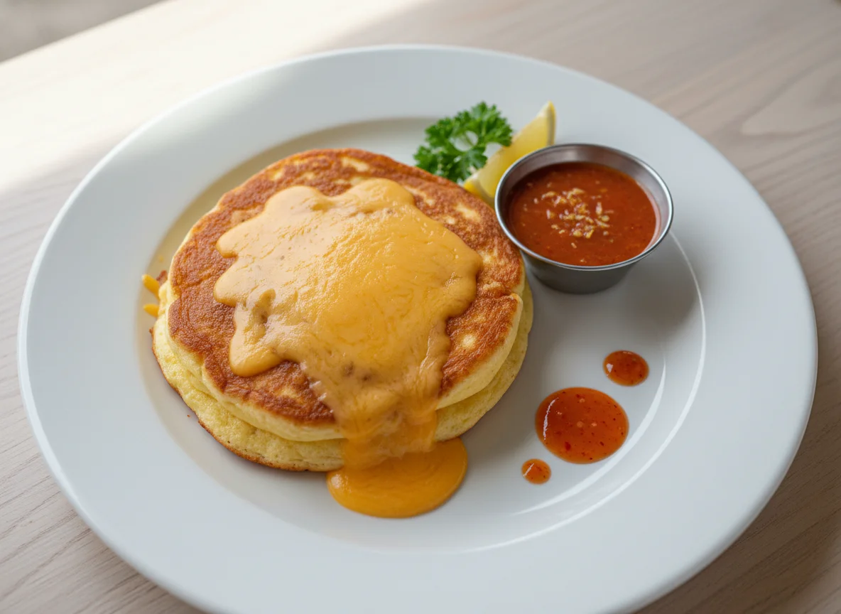 Cheese Pancake with Cocktail Sauce photo