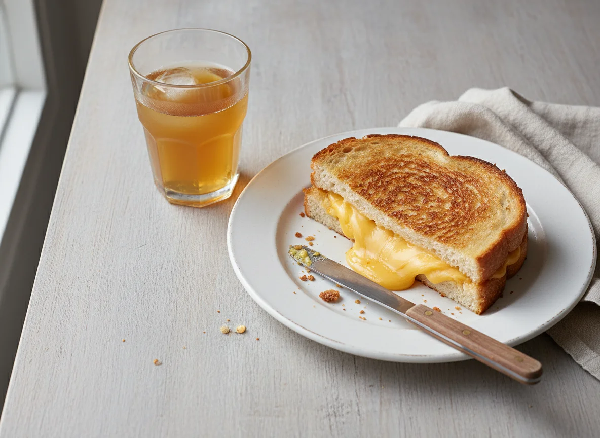 Cheese Toastie with Apple Juice photo