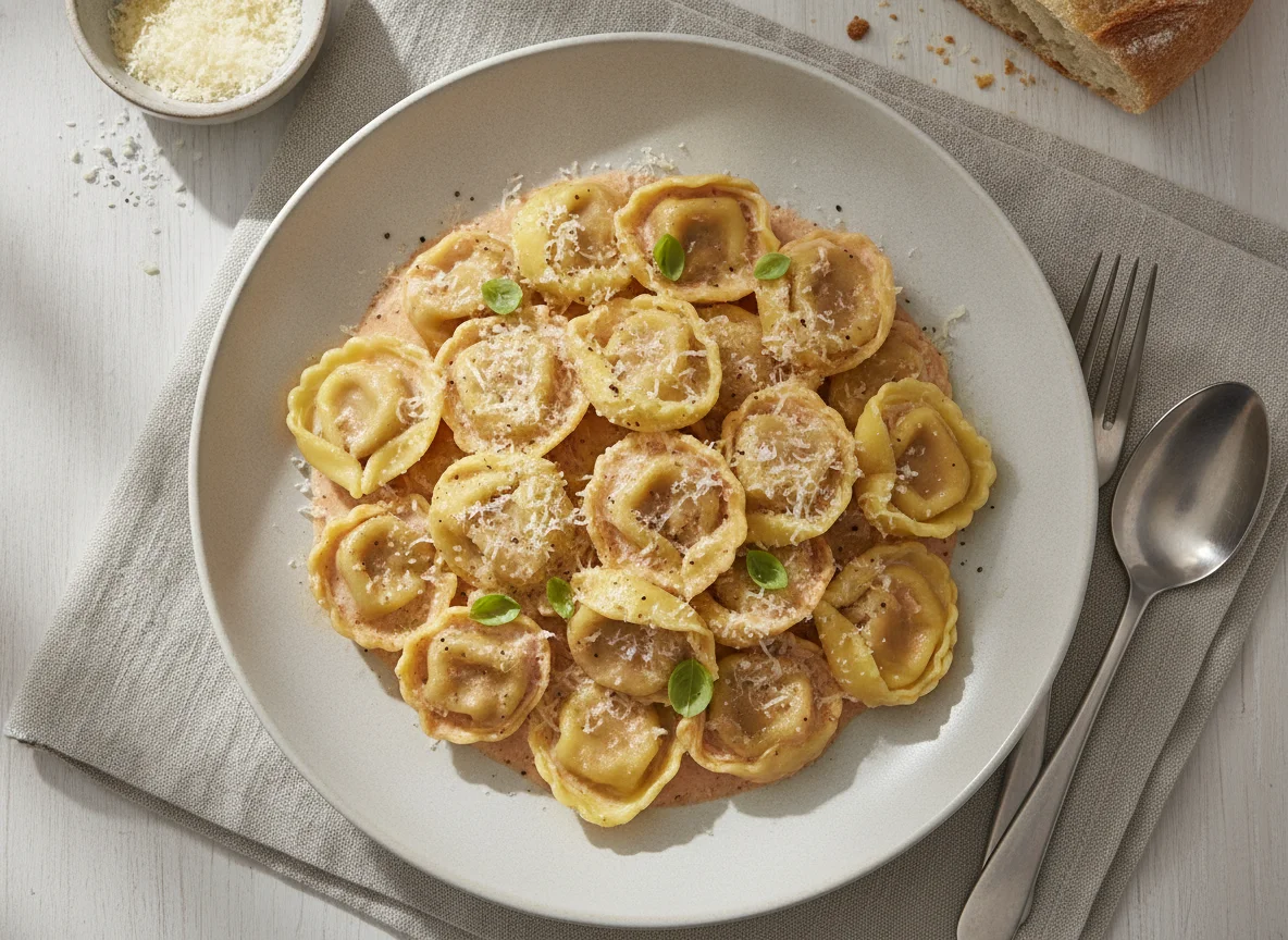 Cheese Tortellini with Rosé Sauce and Parmesan photo