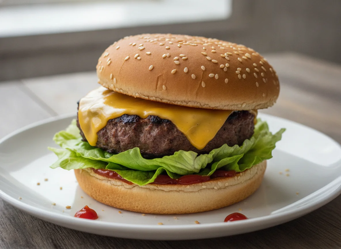 Cheeseburger with Lettuce photo