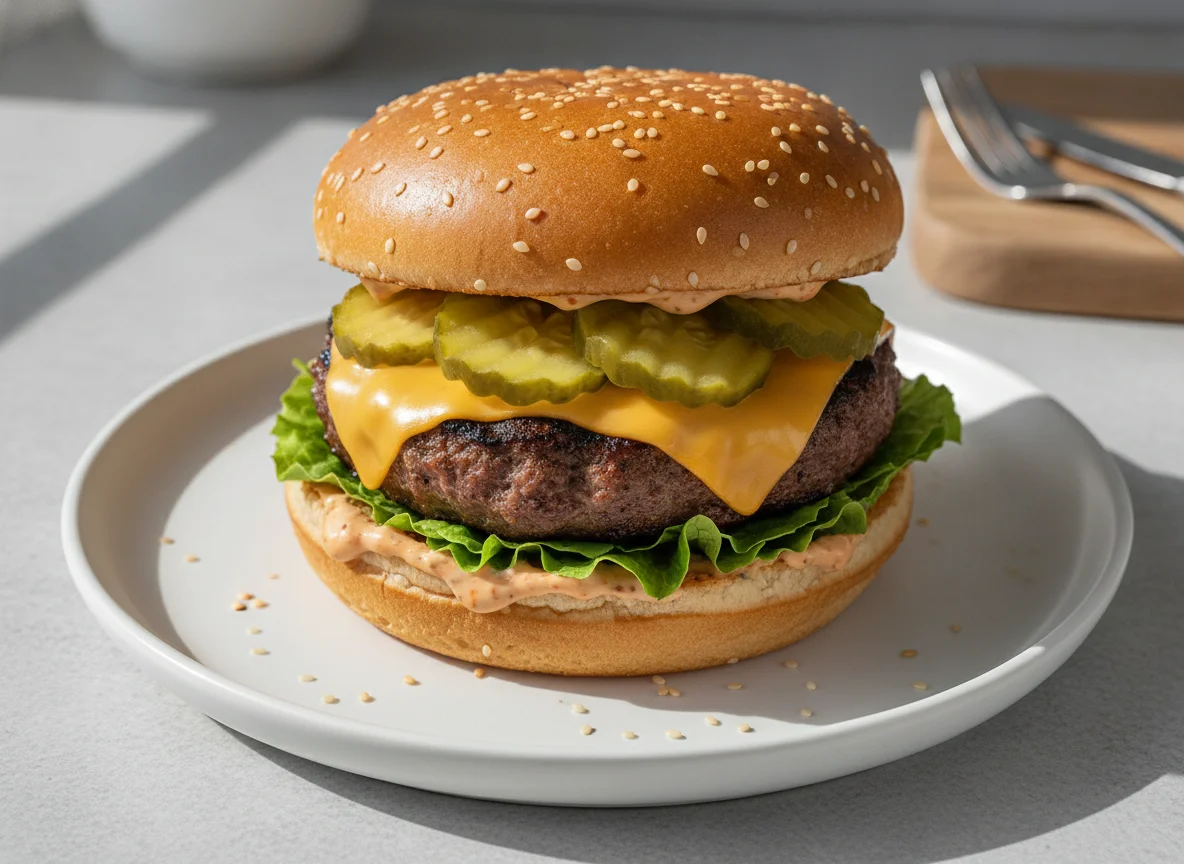 Cheeseburger with Pickles photo