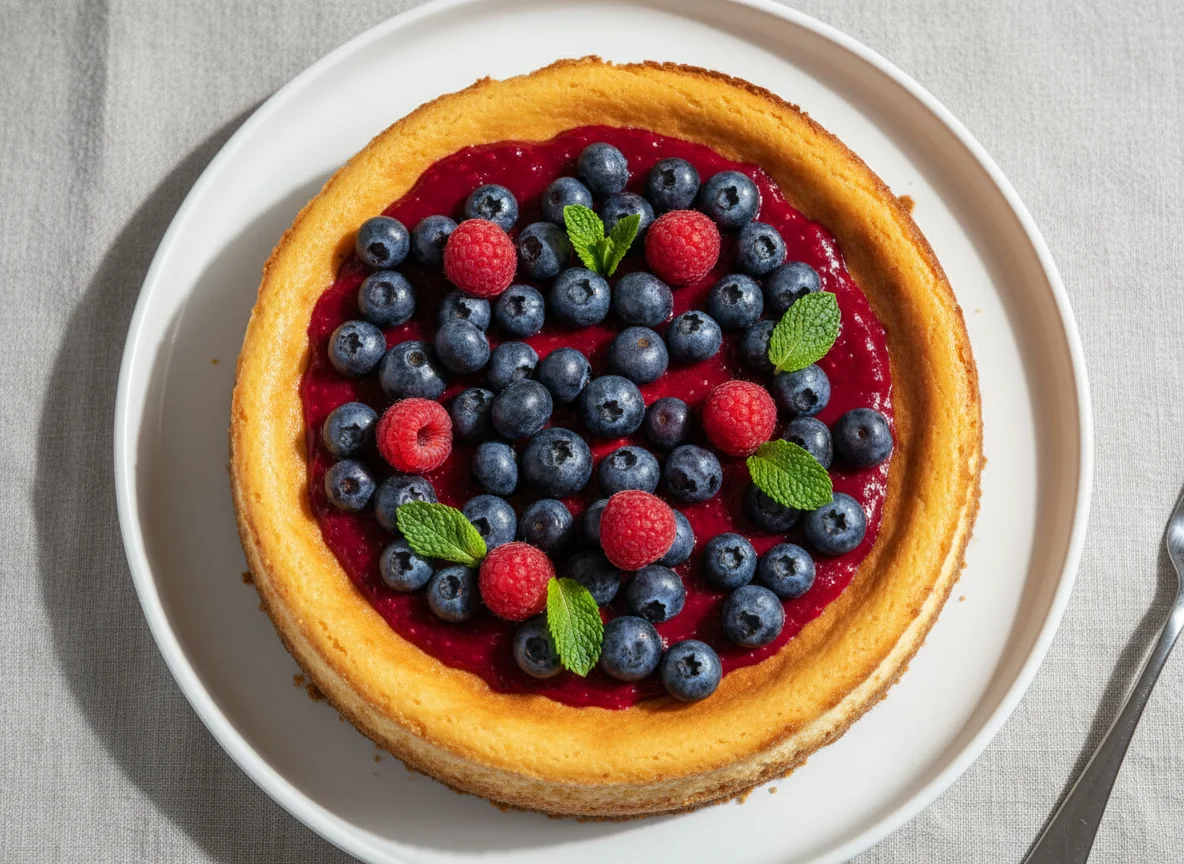 Cheesecake with Berry Topping photo