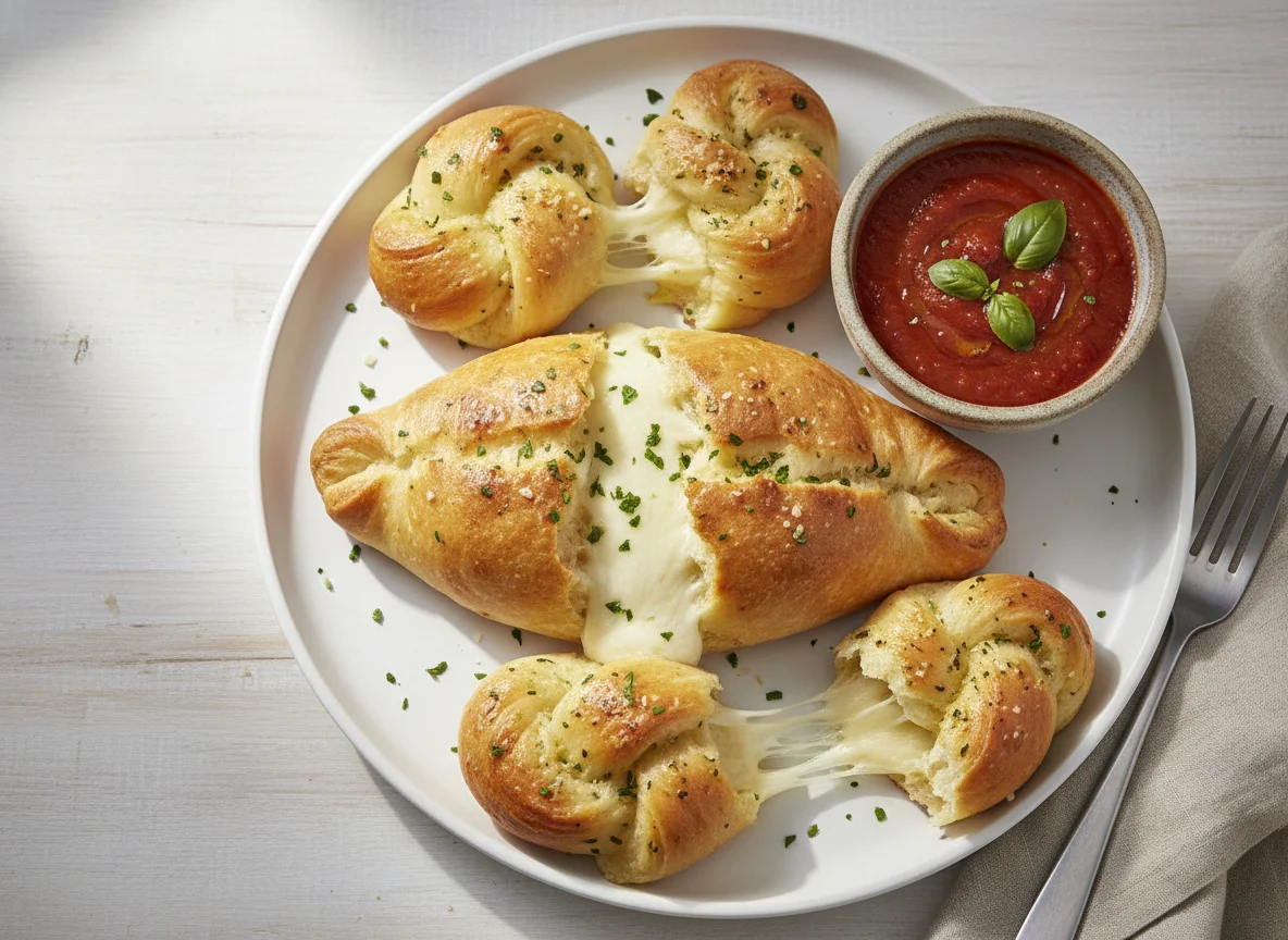 Cheesy Bread and Marinara Sauce photo
