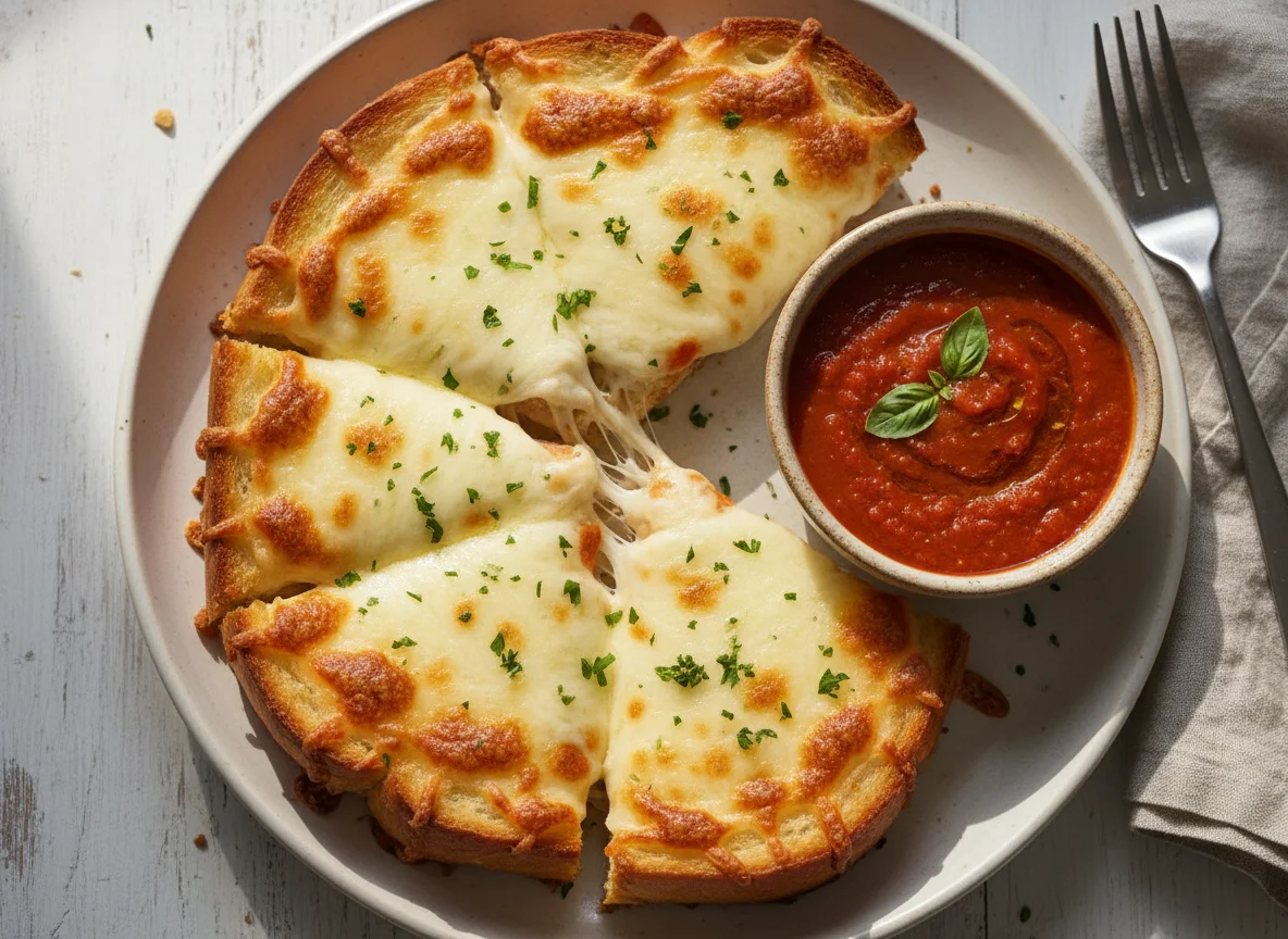 Cheesy Garlic Bread with Marinara Sauce photo