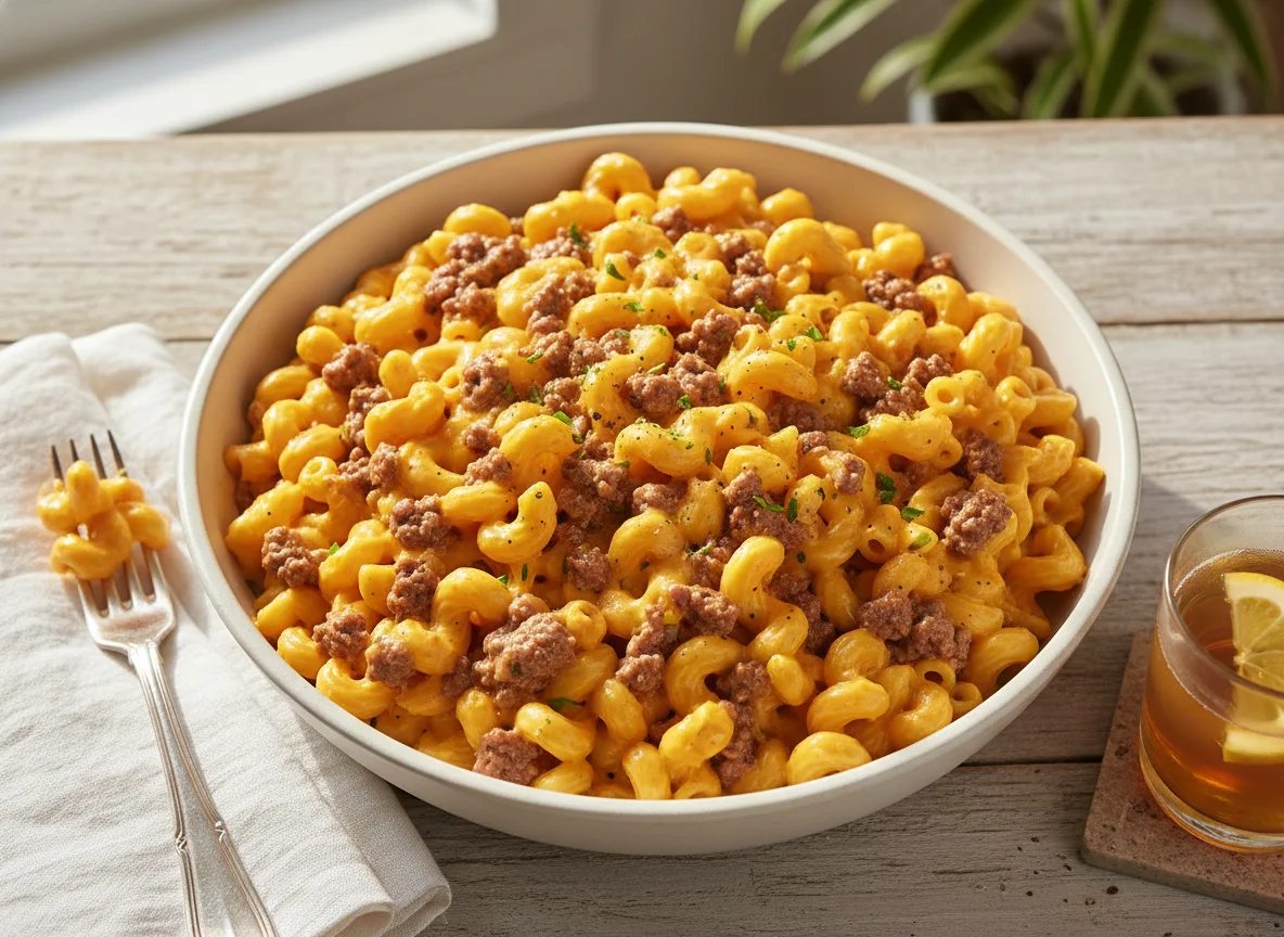 Cheesy Macaroni with Ground Meat photo