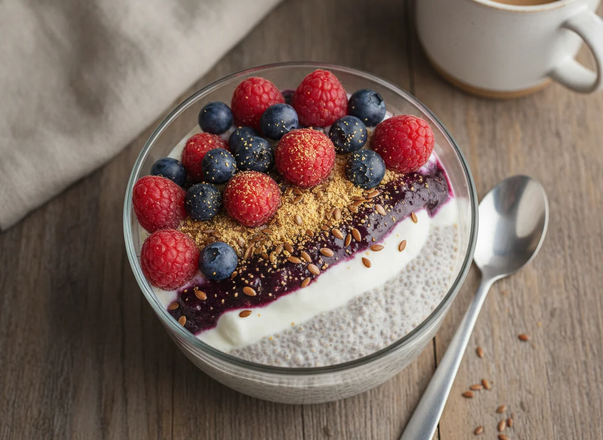 Chia Pudding with Berries and Yogurt photo