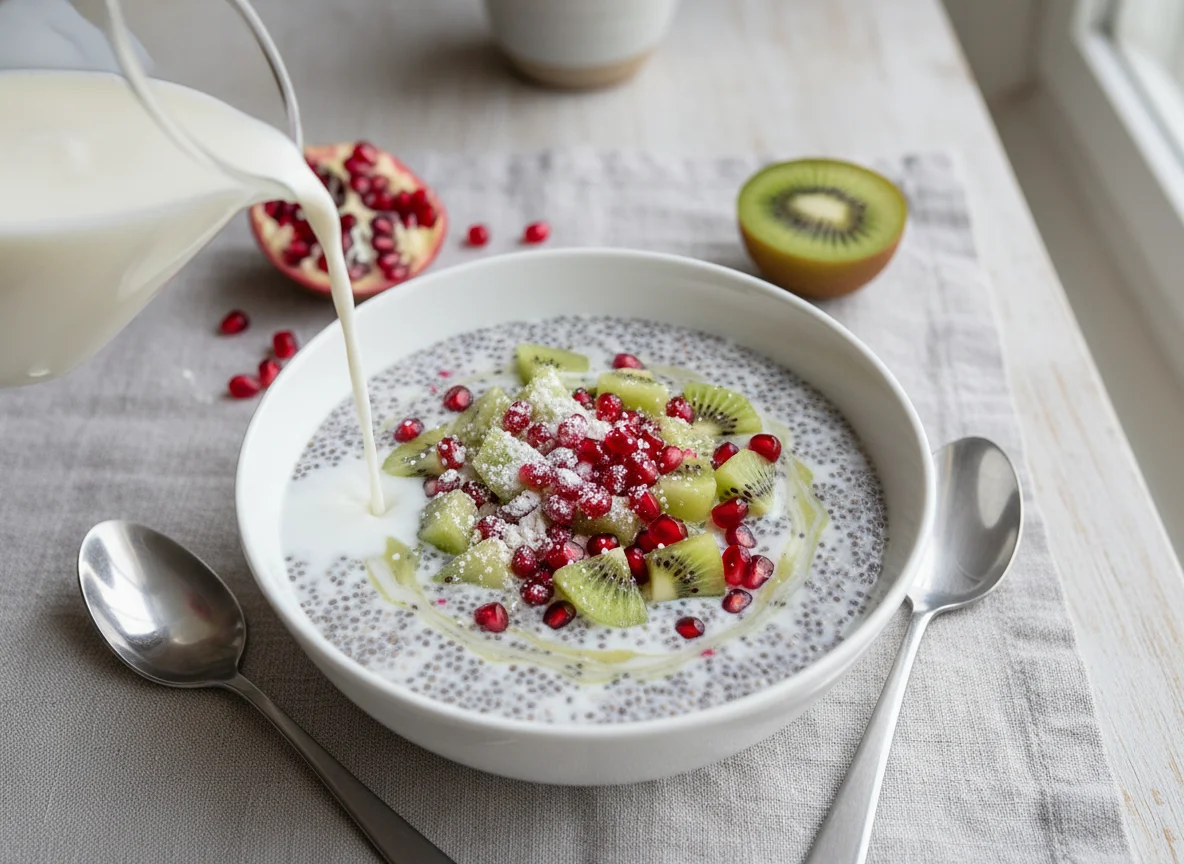 Chia Pudding with Kiwi and Pomegranate photo