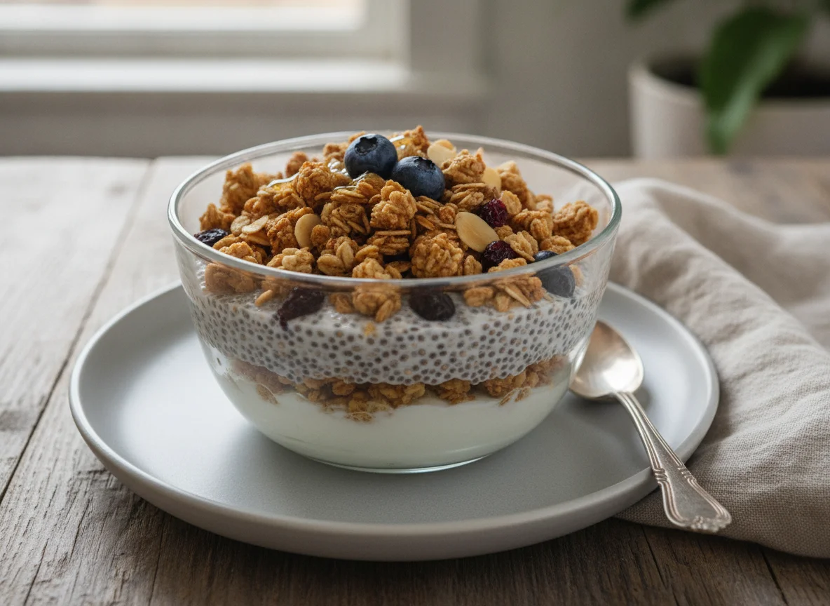 Chia Seed Pudding with Granola photo