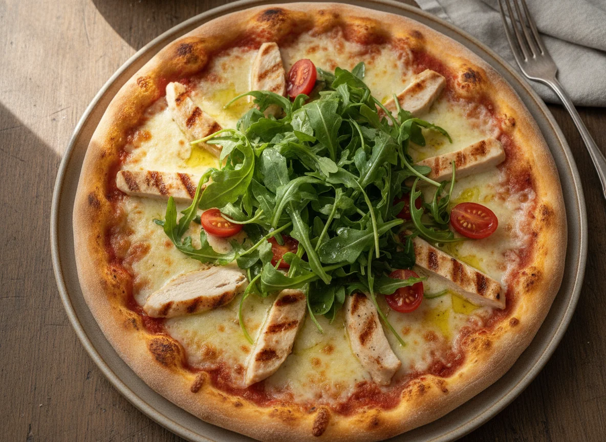 Chicken and Arugula Pizza photo