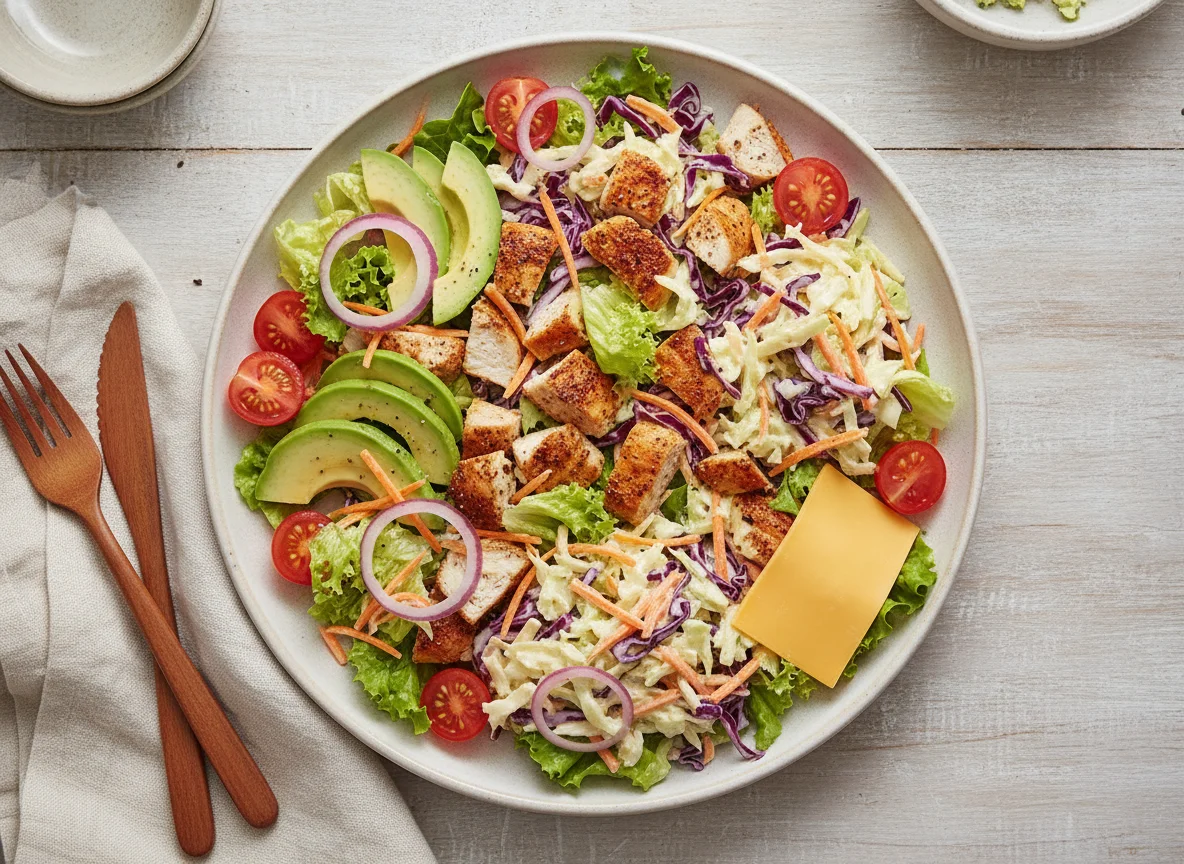 Chicken and Avocado Salad with Coleslaw photo