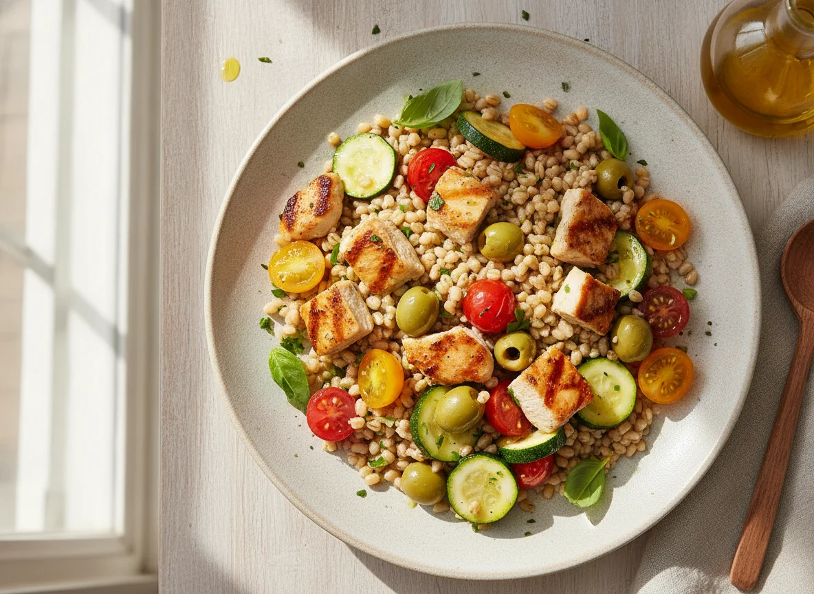 Chicken and Barley Salad with Vegetables photo