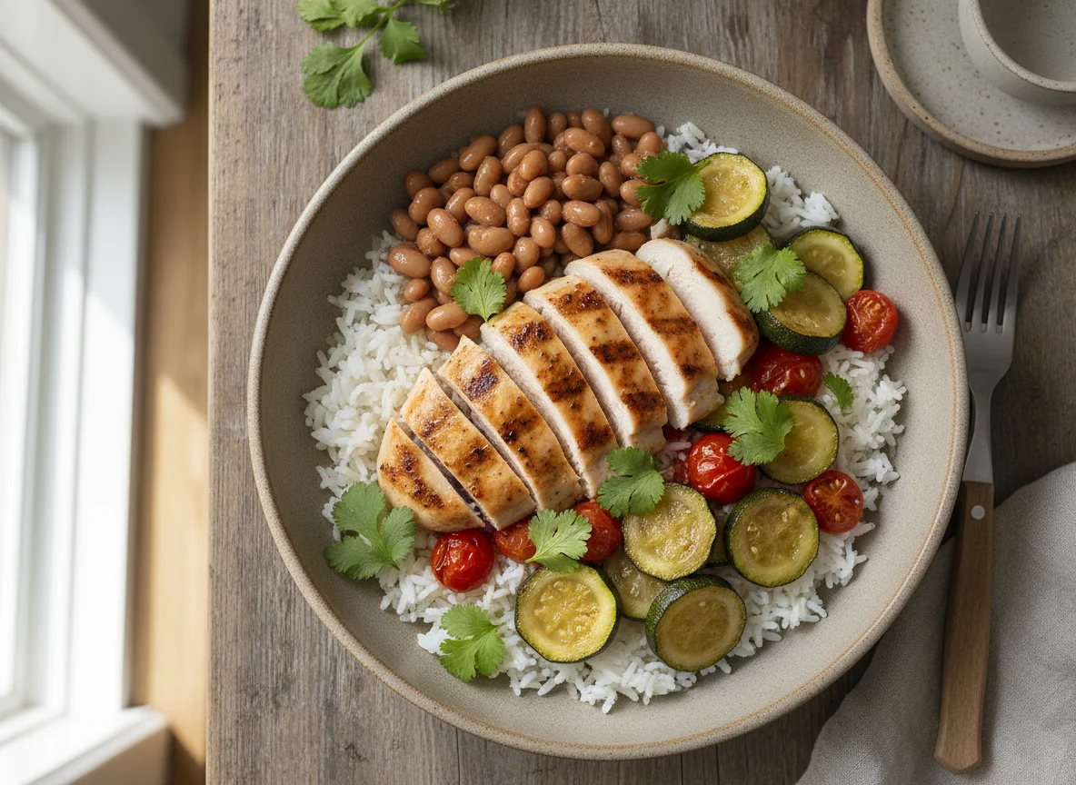 Chicken and Bean Bowl with Vegetables photo