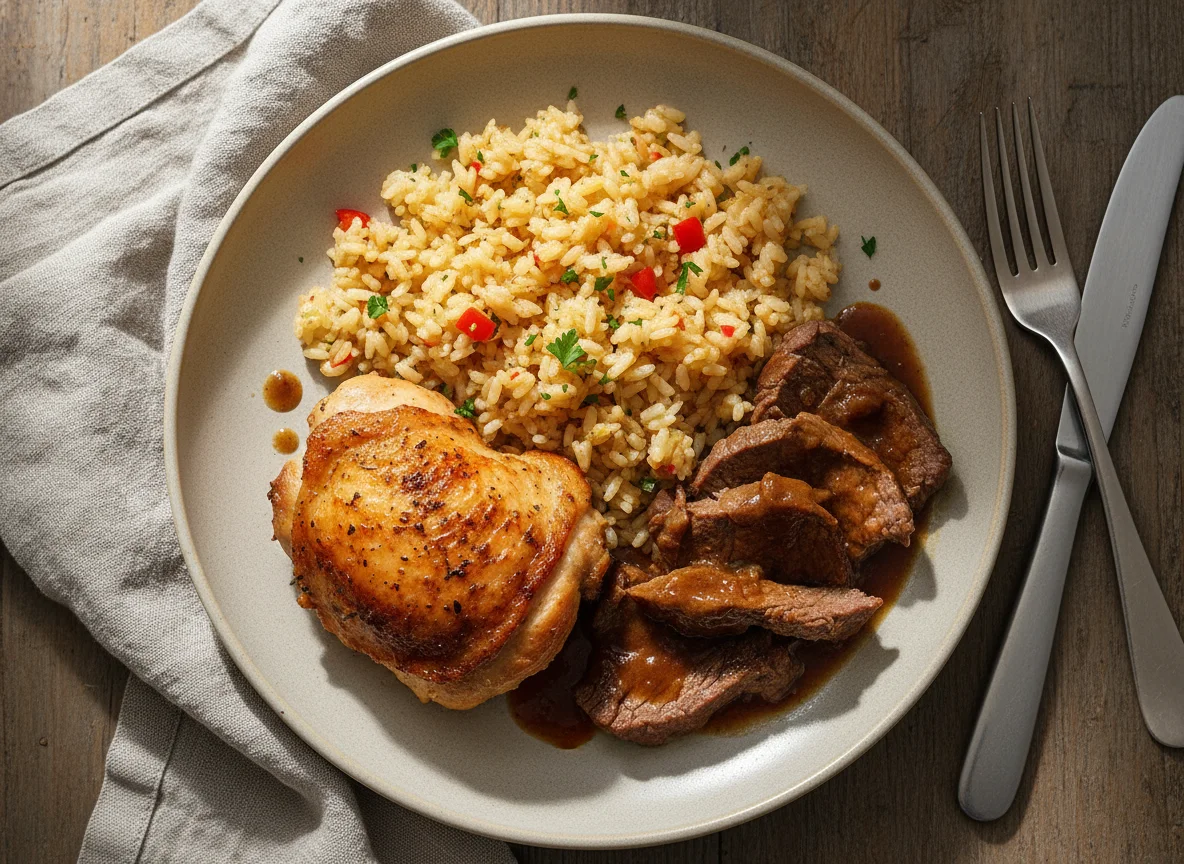 Chicken and Beef with Rice photo
