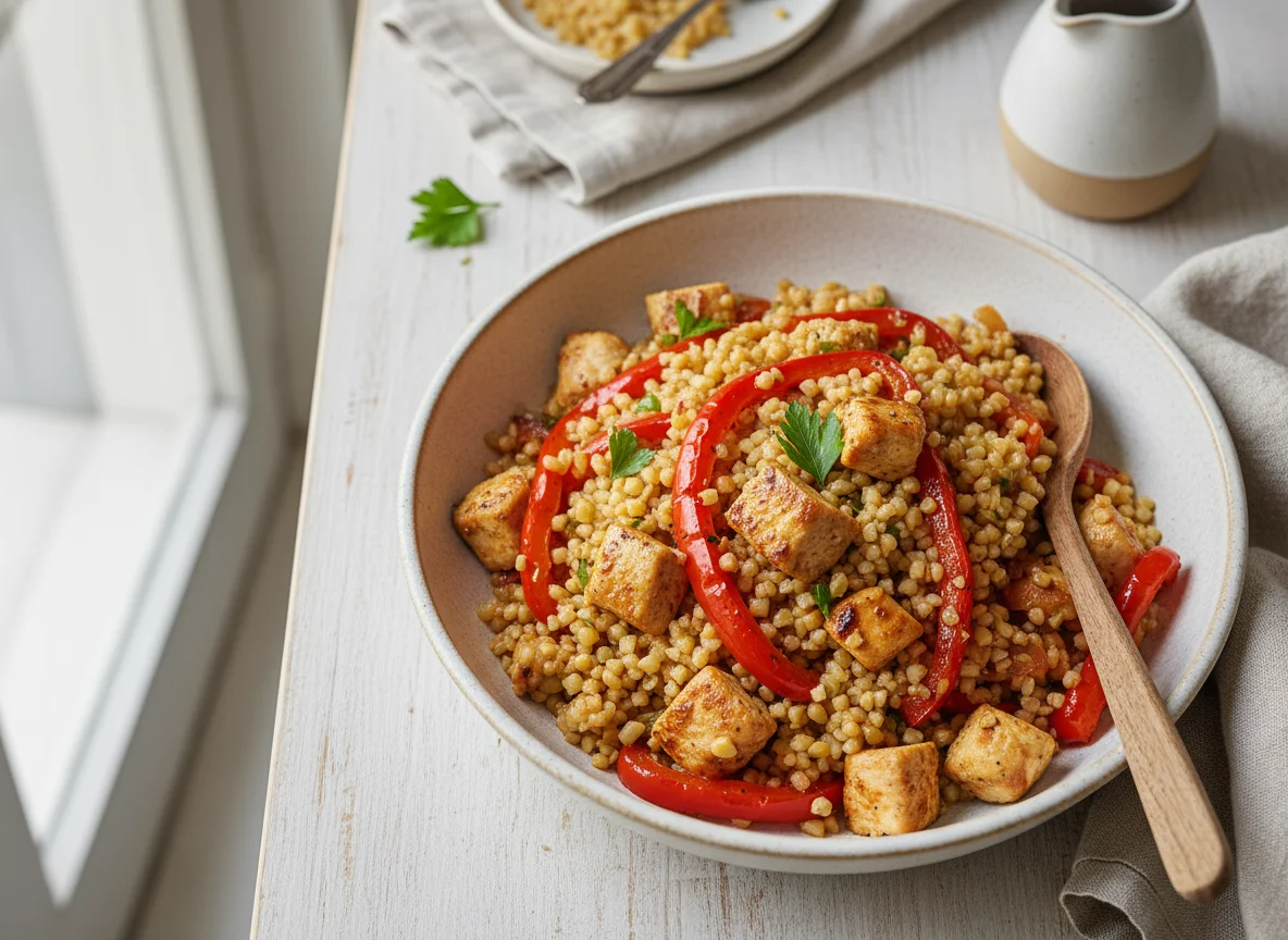 Chicken and Bell Pepper Bulgur Pilaf photo