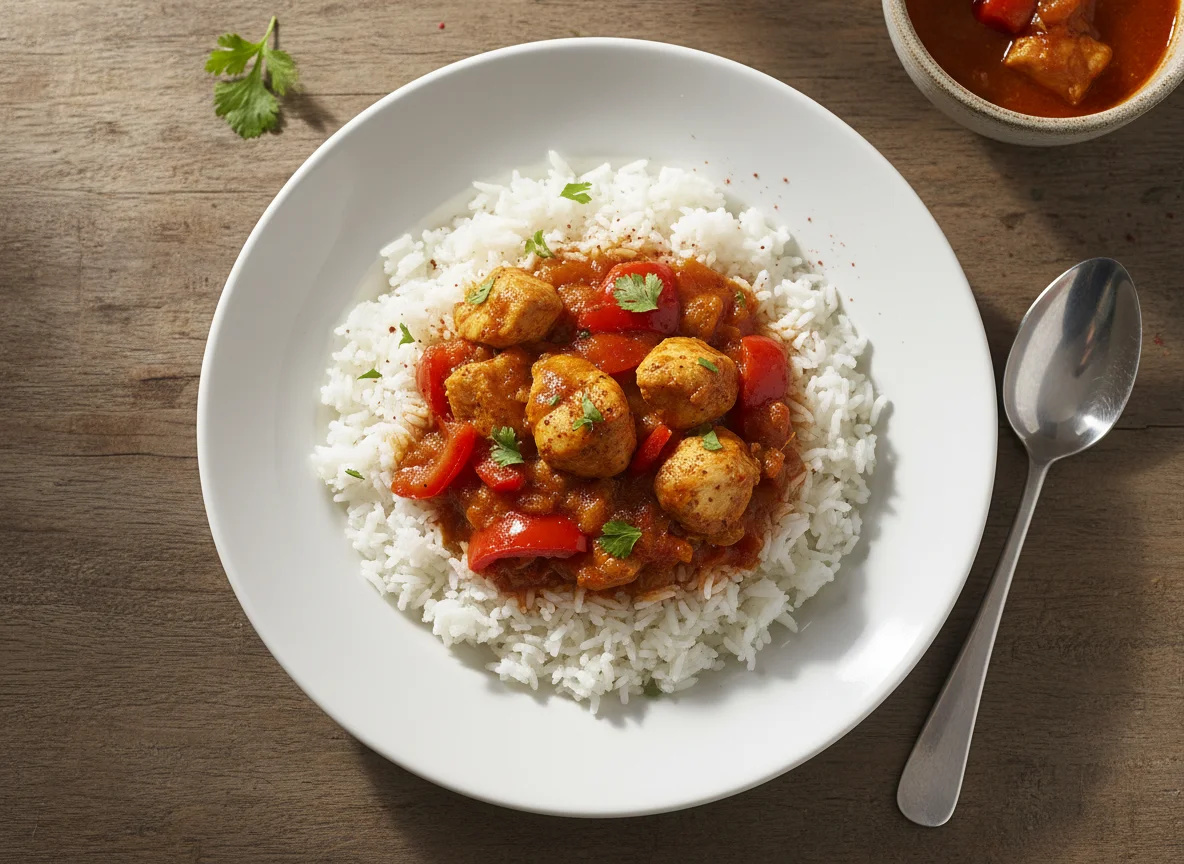 Chicken and Bell Pepper Stew with Rice photo